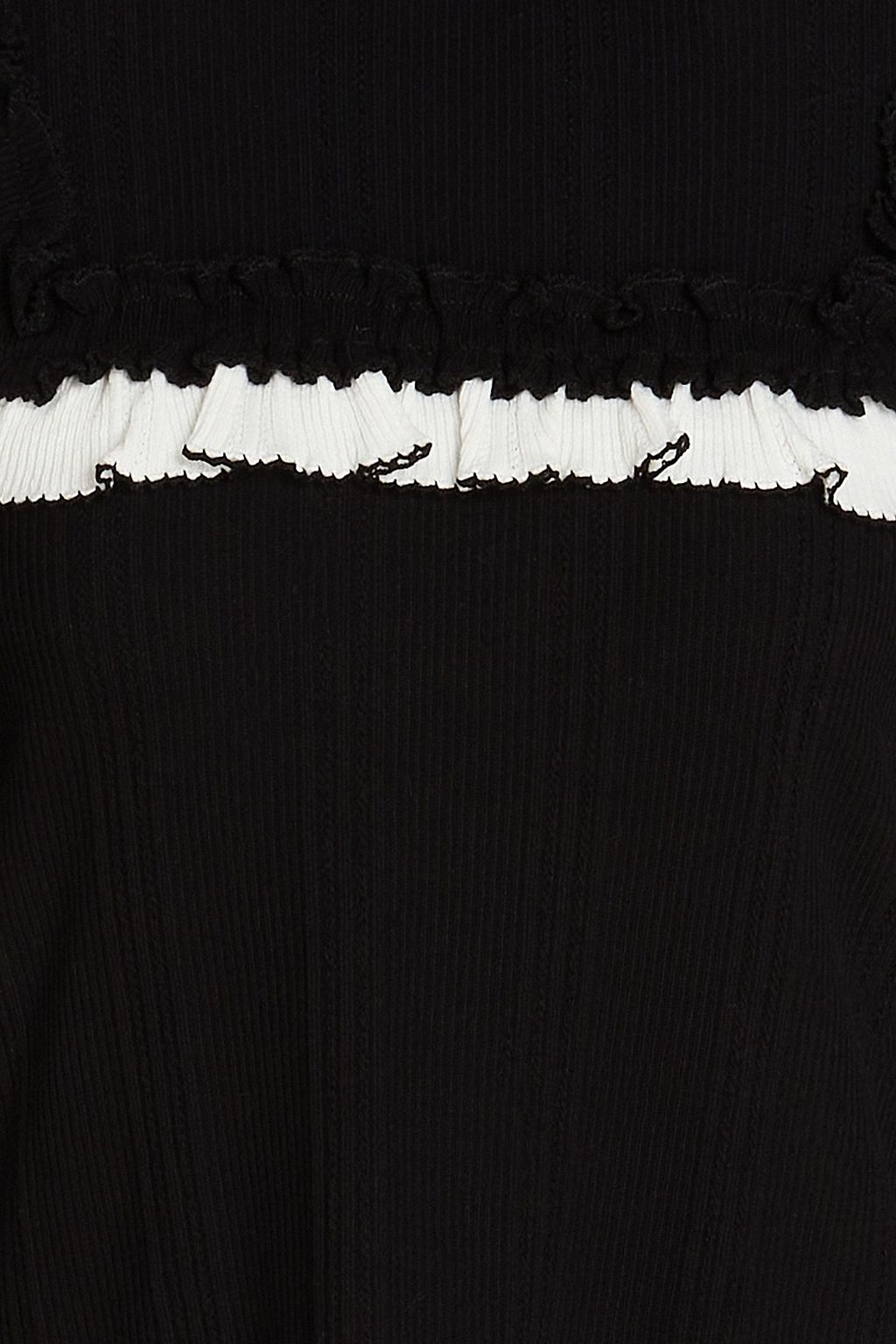SANDRO Dumas ruffle-trimmed stretch-cotton turtleneck top