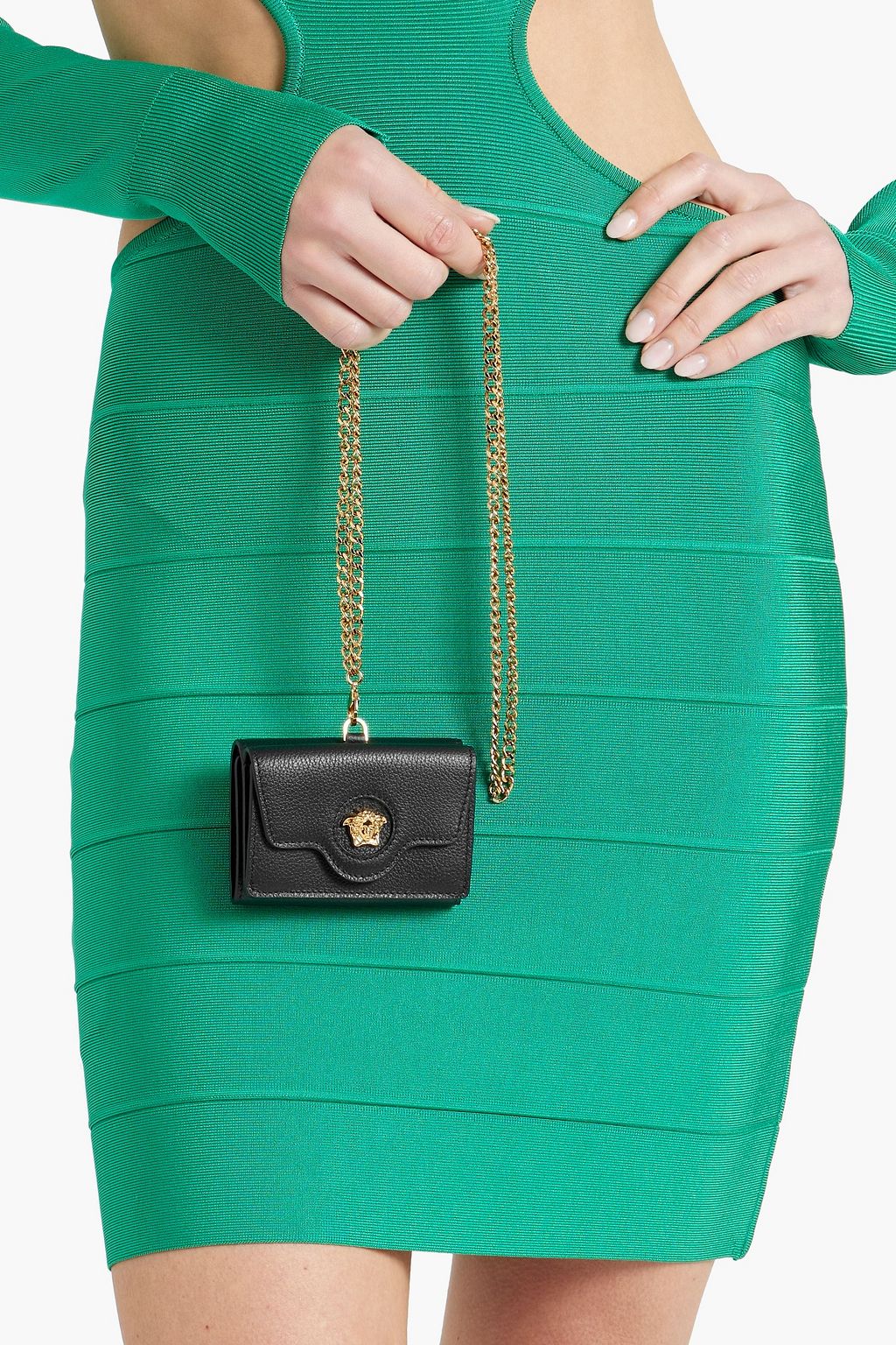 VERSACE La Medusa patent-leather wallet