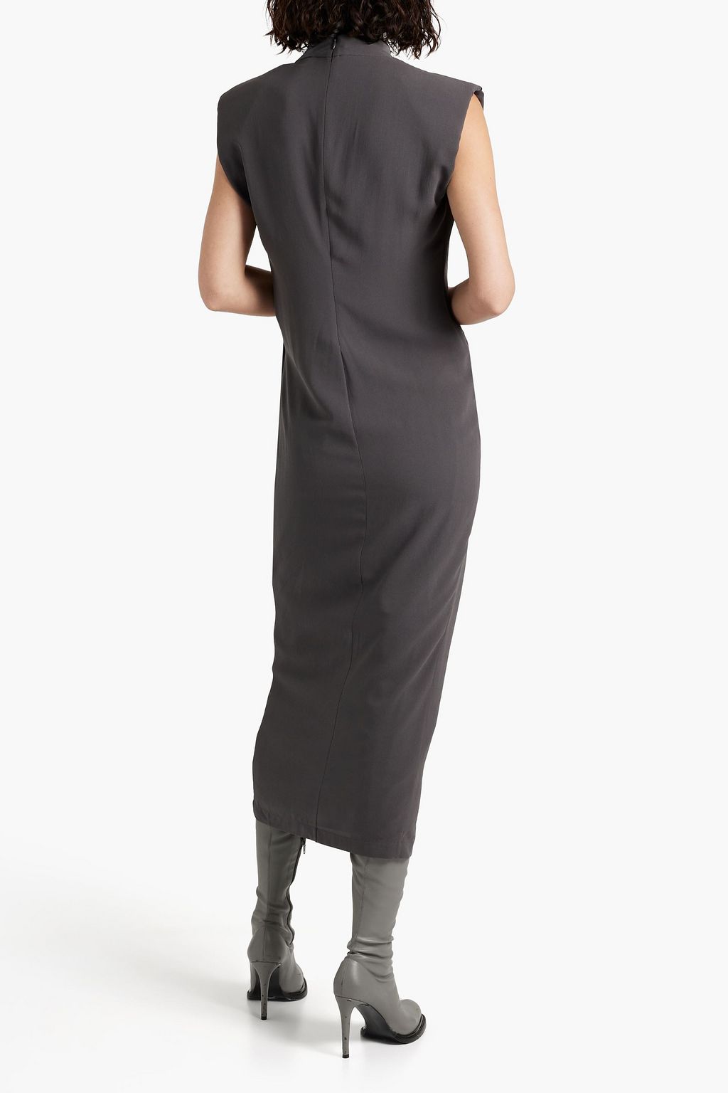 BRUNELLO CUCINELLI Wrap-effect silk-crepe midi dress