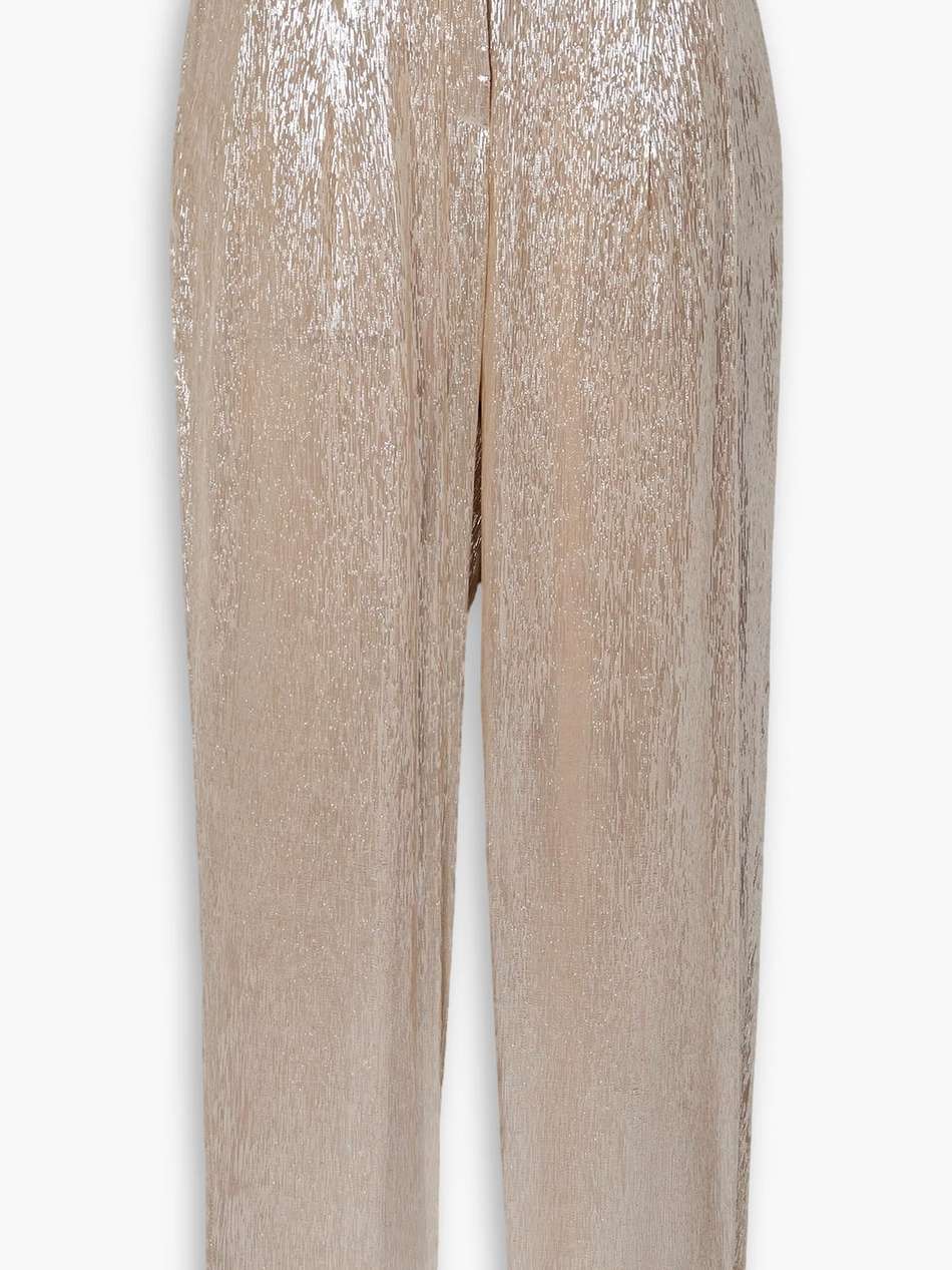 bacall silk-blend lamé tapered pants