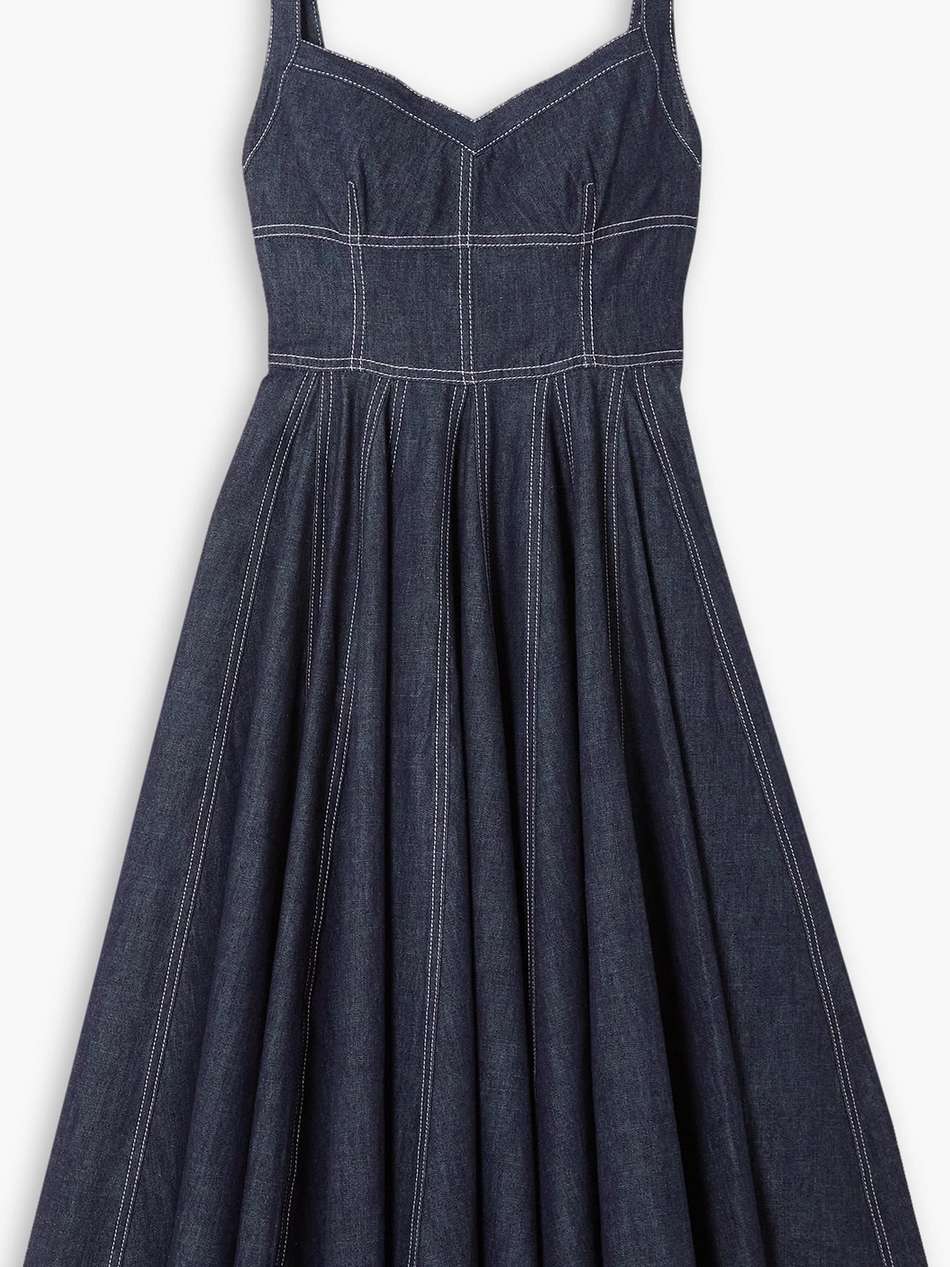 elyse pleated denim dress