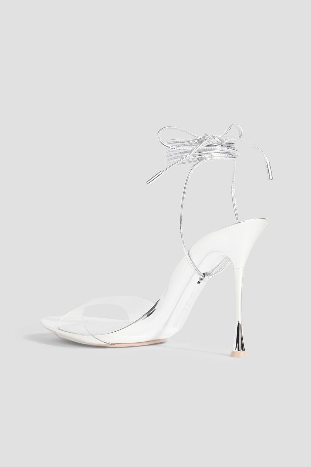 GIANVITO ROSSI Spice 95 metallic leather and PVC sandals | THE OUTNET