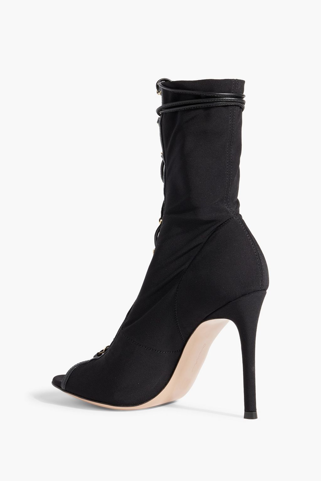 GIANVITO ROSSI Stevie 105 leather-trimmed jersey ankle boots