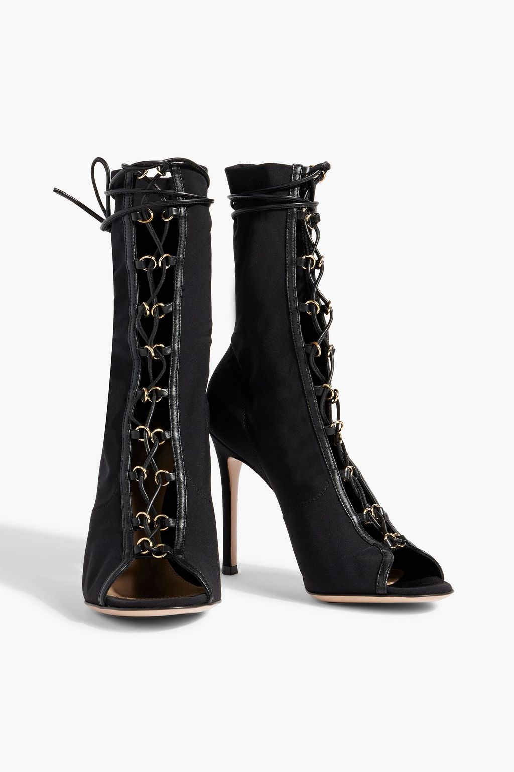 GIANVITO ROSSI Stevie 105 leather-trimmed jersey ankle boots