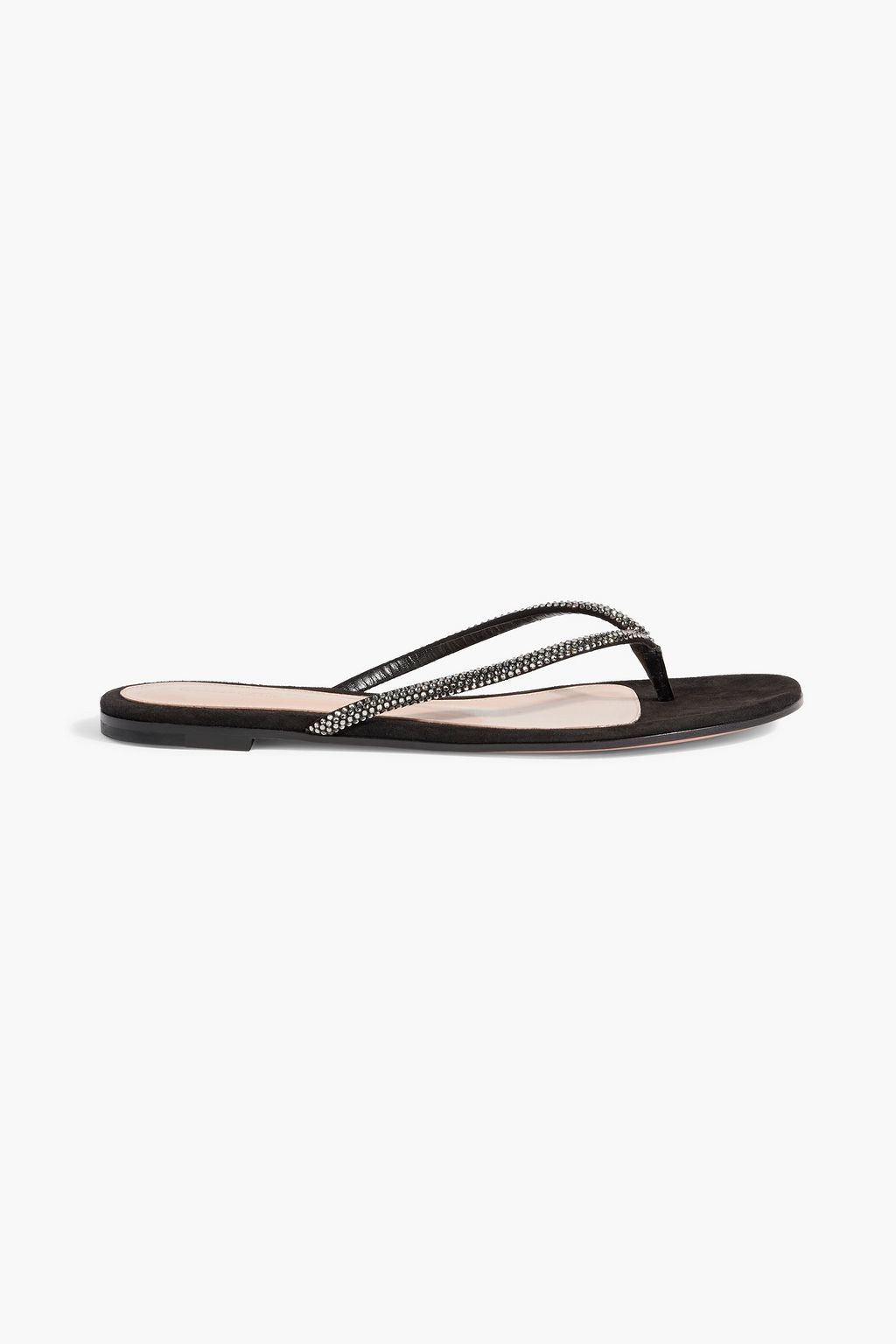 GIANVITO ROSSI India crystal-embellished suede flip flops | Sale up to ...