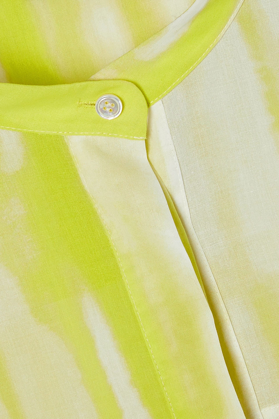 Shop Akris Tie-dyed Cotton-voile Tunic In Chartreuse