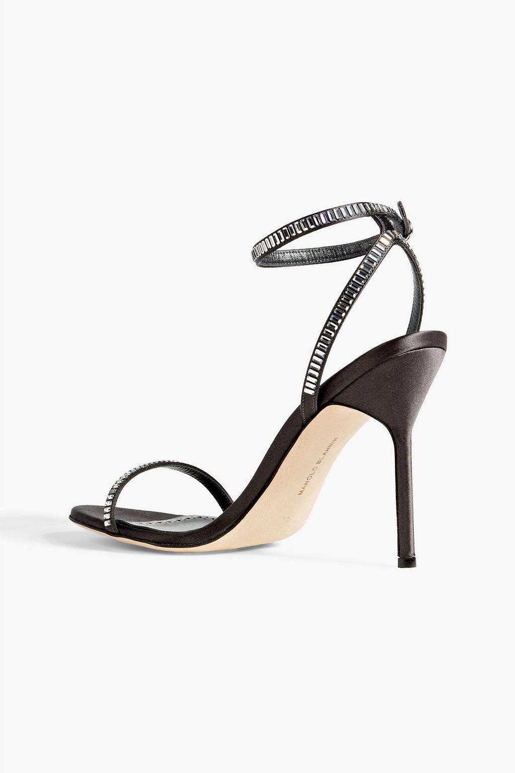 MANOLO BLAHNIK Crinastra 105 crystal-embellished satin sandals