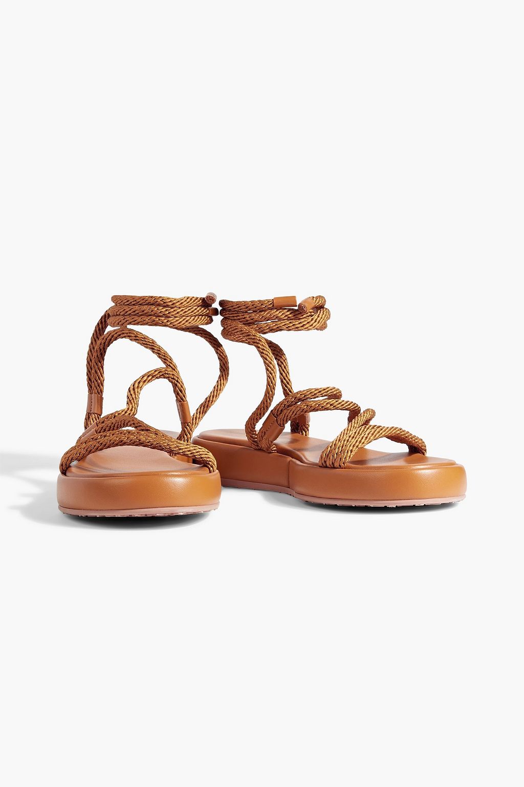 GIANVITO ROSSI 가죽 트리밍 코드 샌들