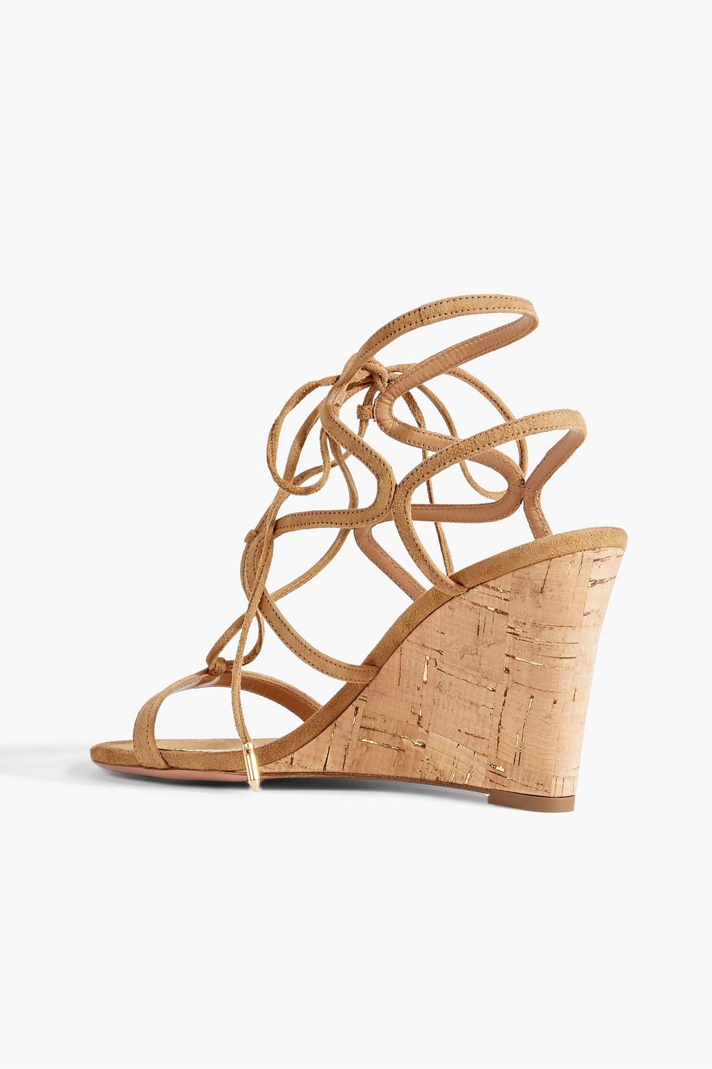 AQUAZZURA Aliya 85 suede wedge sandals