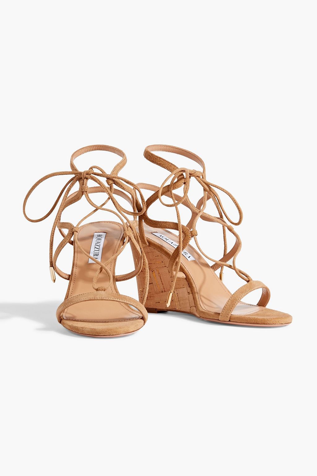 AQUAZZURA Aliya 85 suede wedge sandals