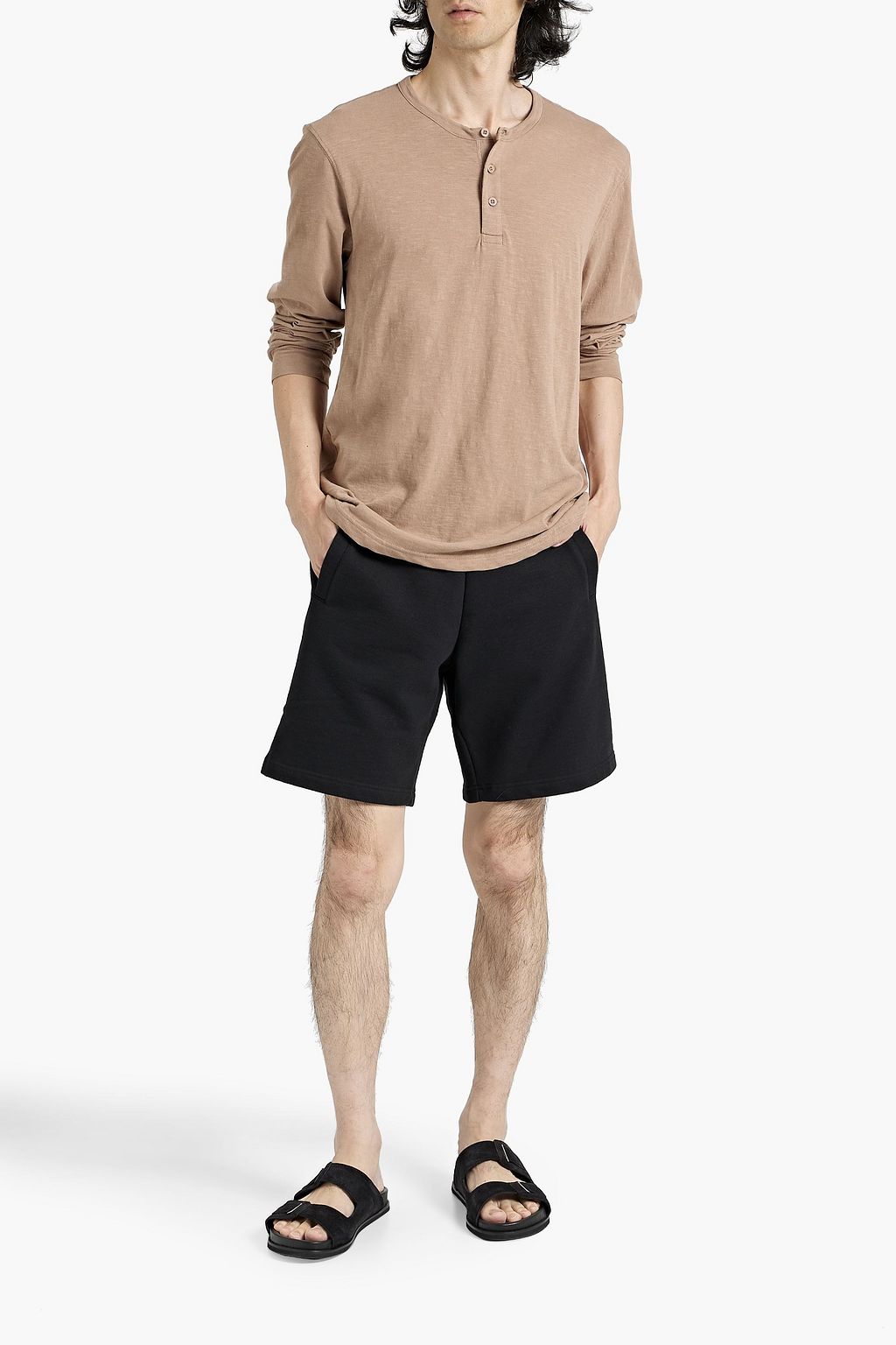 ONIA Slub cotton-jersey Henley T-shirt