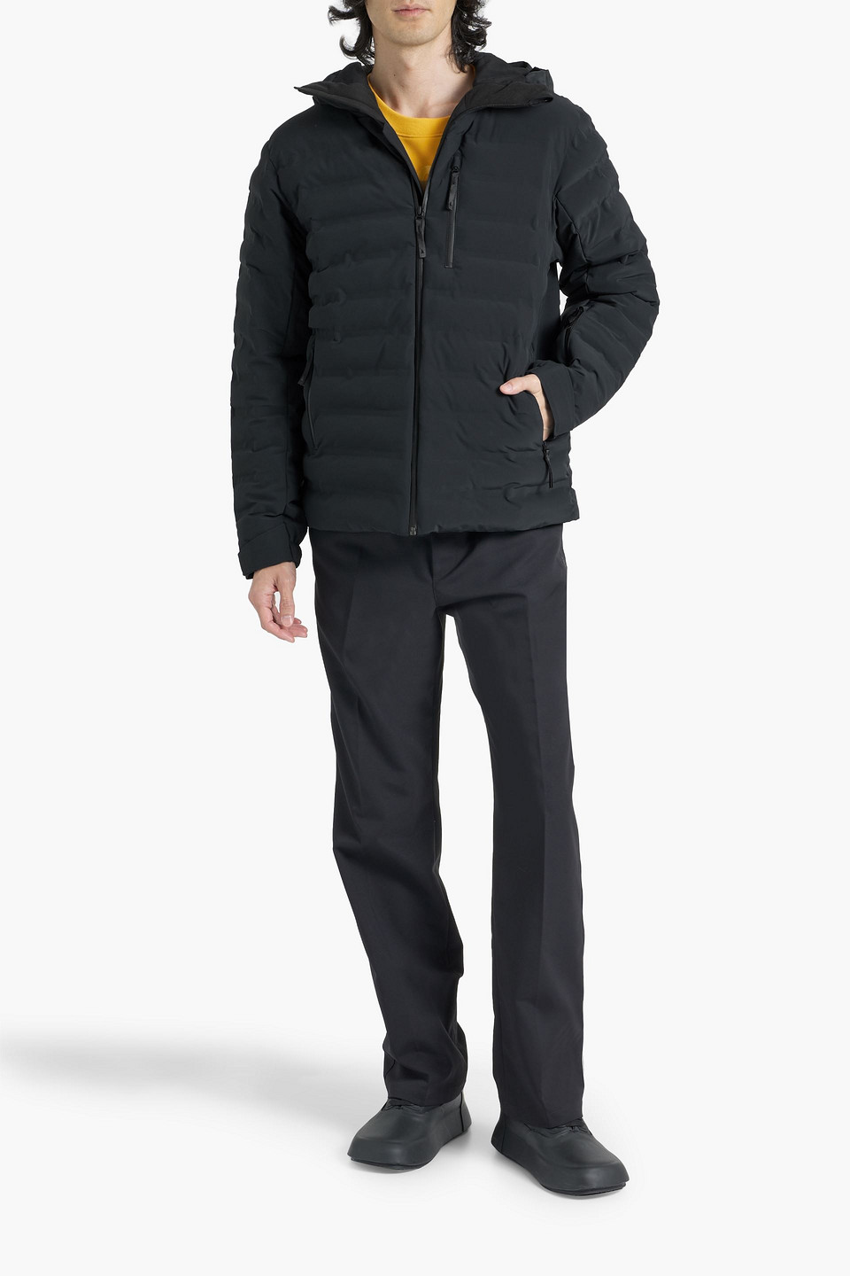 Shop Aztech Mountain Pyramid Quilted Hooded Ski Jacket In Black