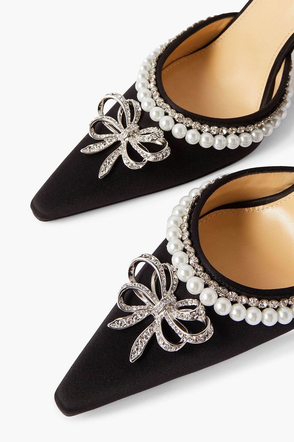 MACH & MACH Sophie embellished satin pumps