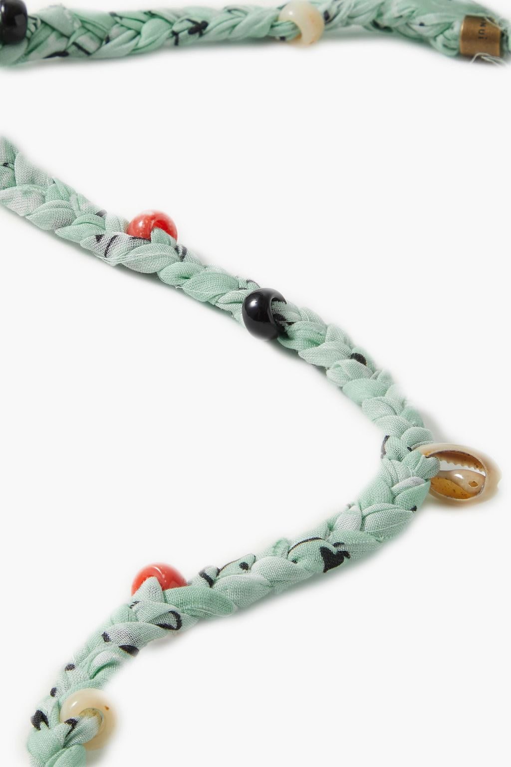 ALANUI Braided printed cotton-voile, shell and bead necklace