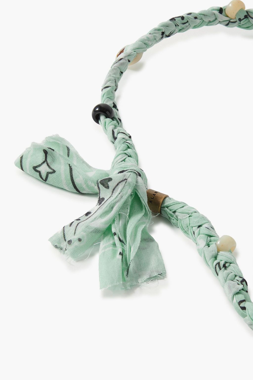 ALANUI Braided printed cotton-voile, shell and bead necklace