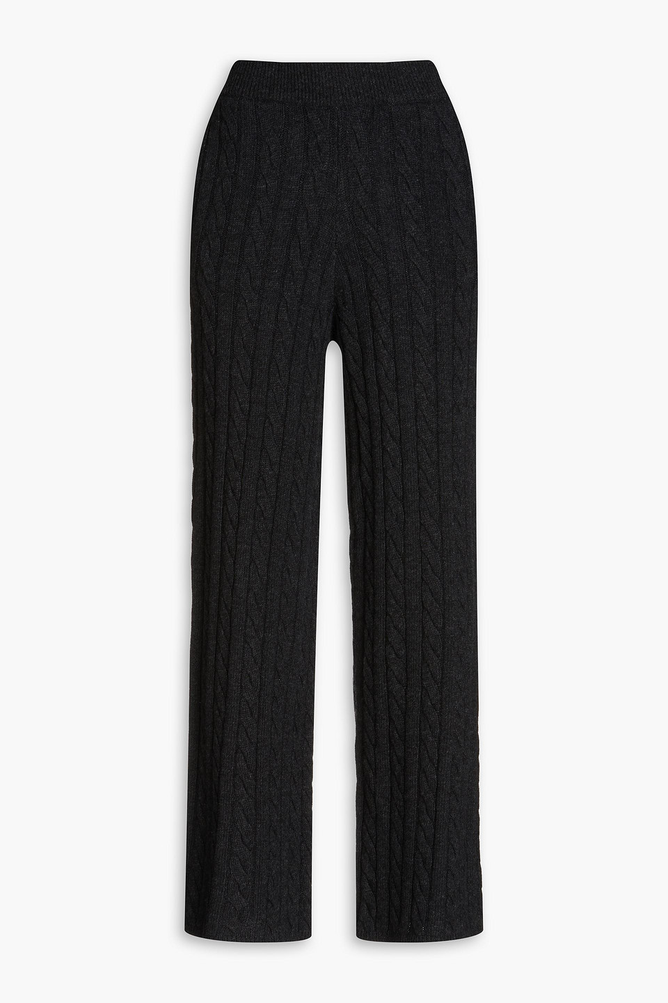 Joseph Melierte Hose Mit Weitem Bein Und Zopfstrickmuster In Charcoal