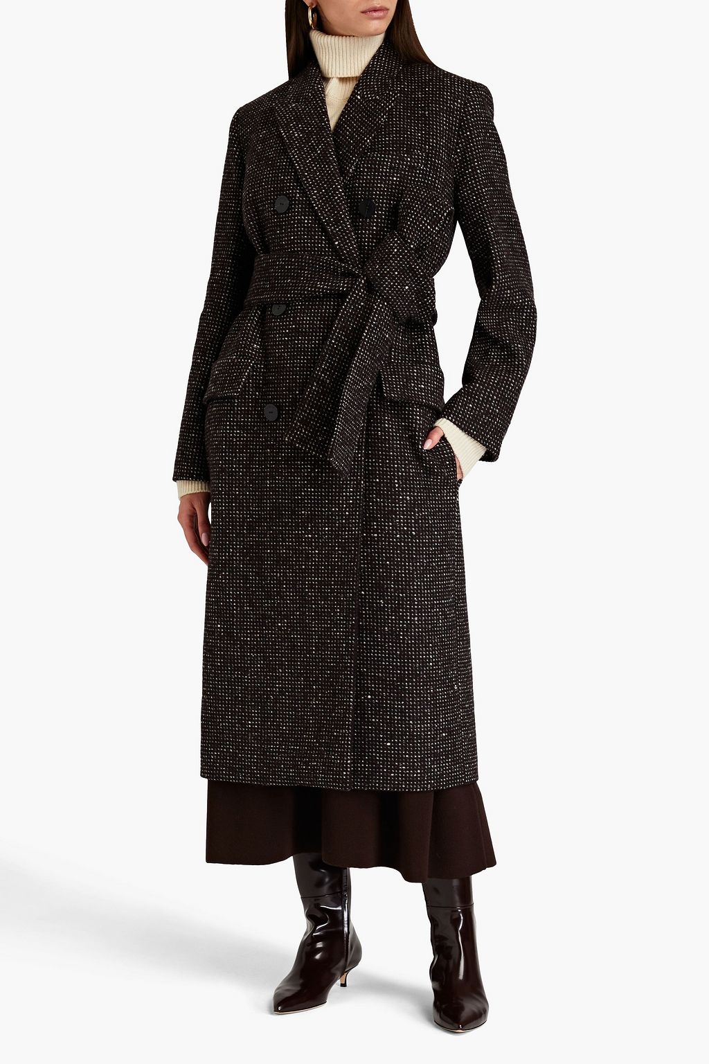 JOSEPH Colou Mantel aus Bouclé-Tweed aus einer Wollmischung