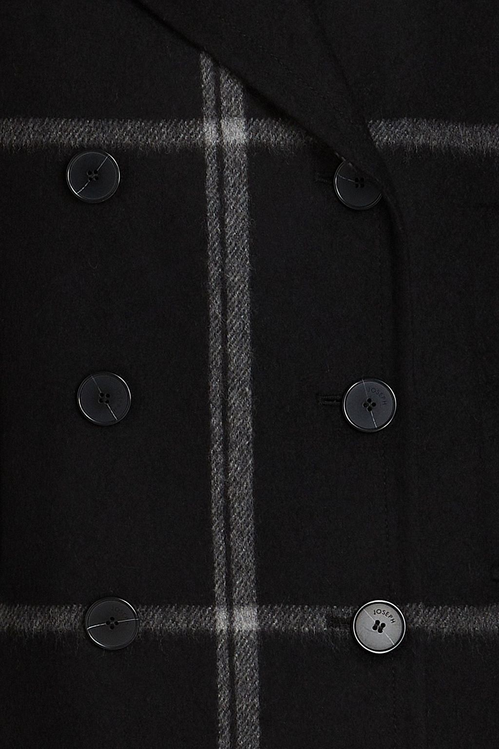 JOSEPH Portelet double-breasted checked wool-blend felt jacket