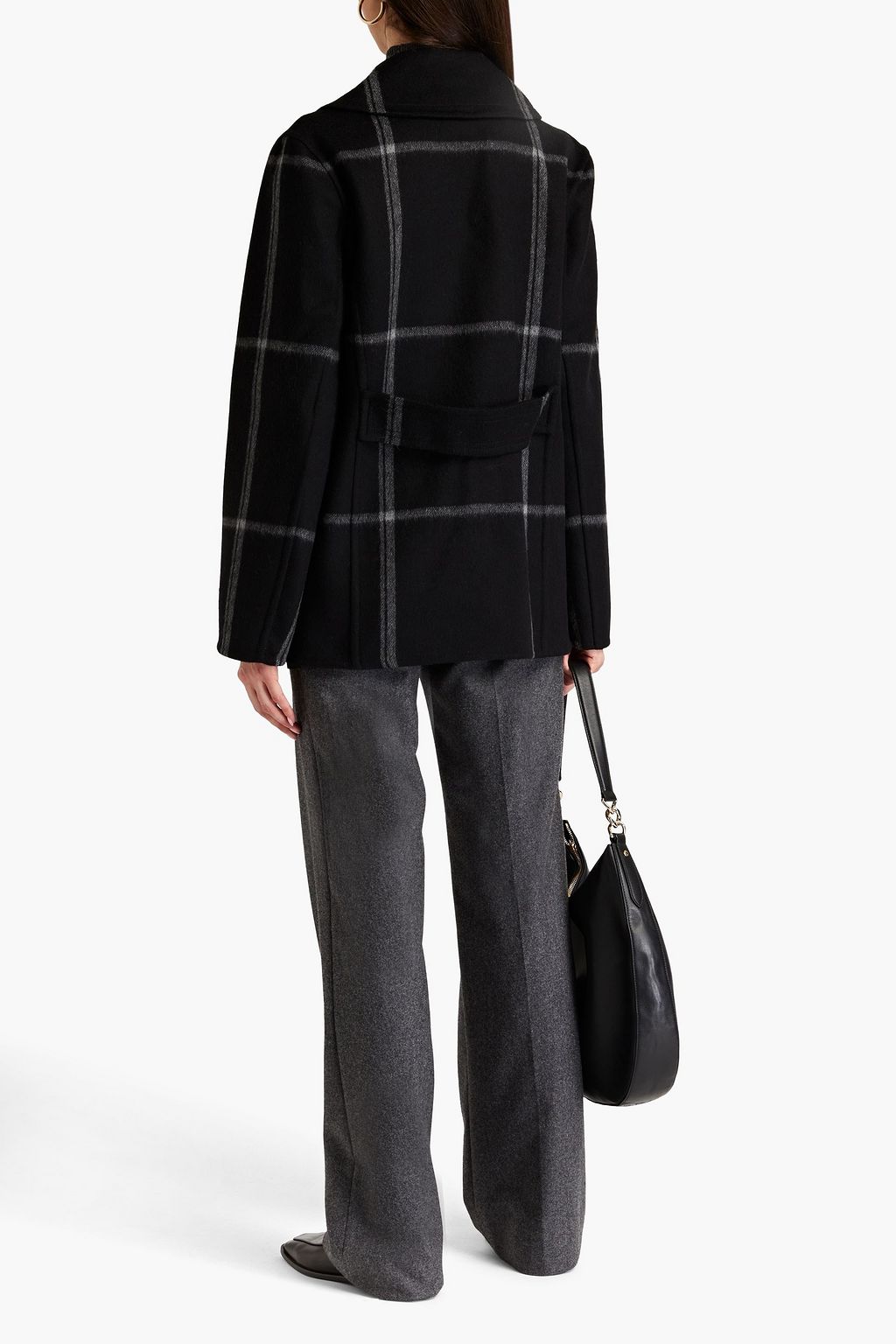 JOSEPH Portelet double-breasted checked wool-blend felt jacket