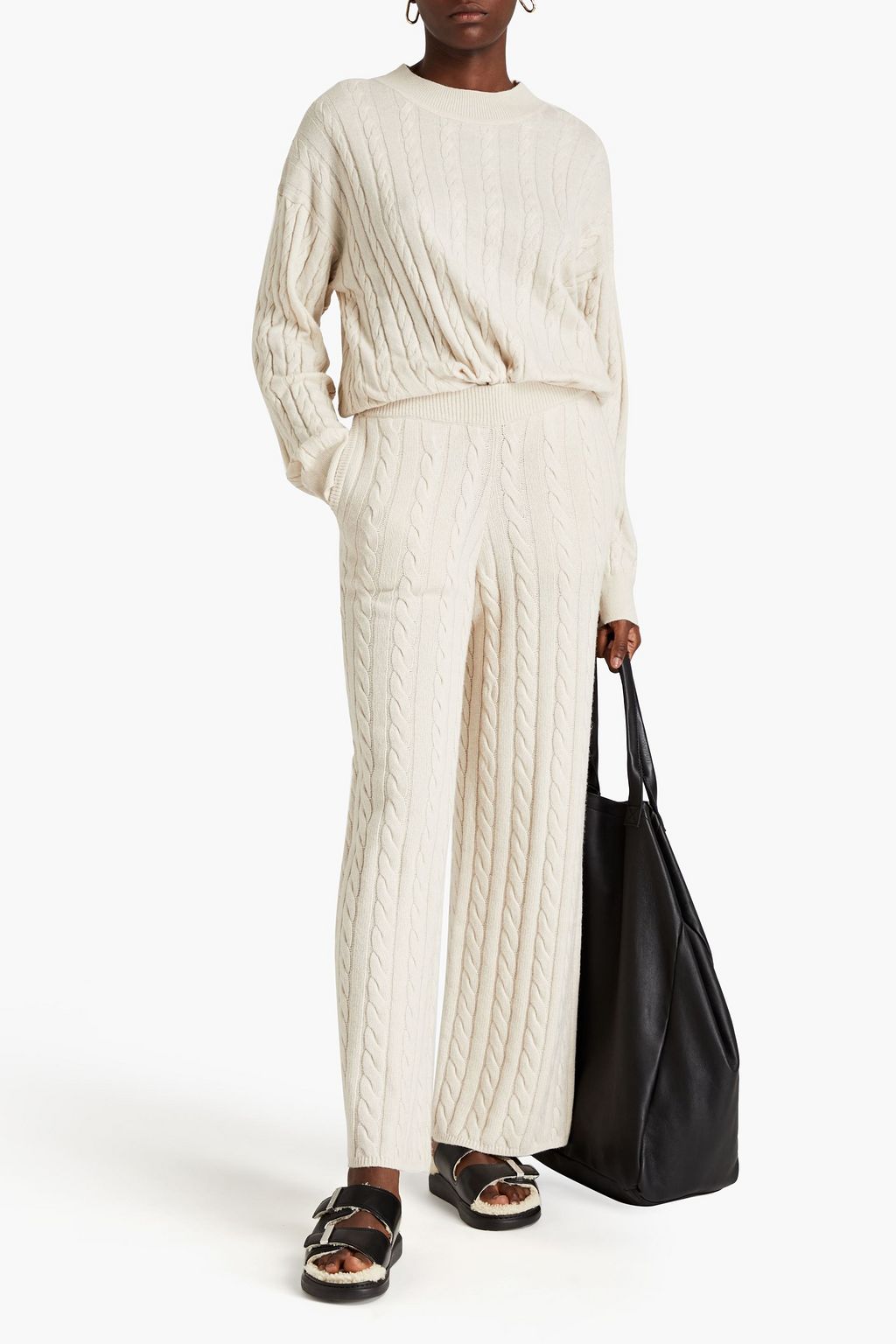 JOSEPH Cableknit wideleg pants THE