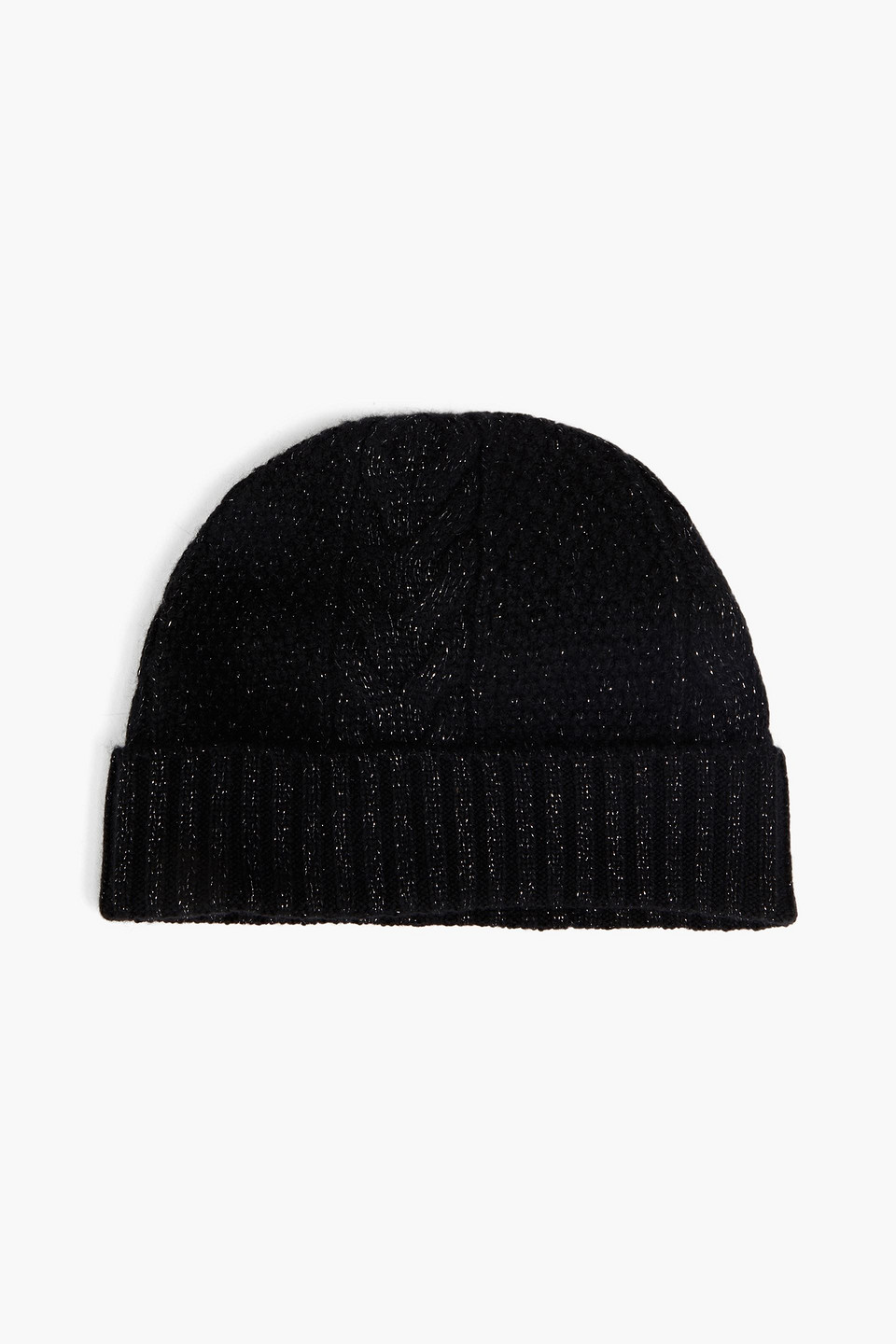 N•peal Metallic Cashmere-blend Beanie In Black