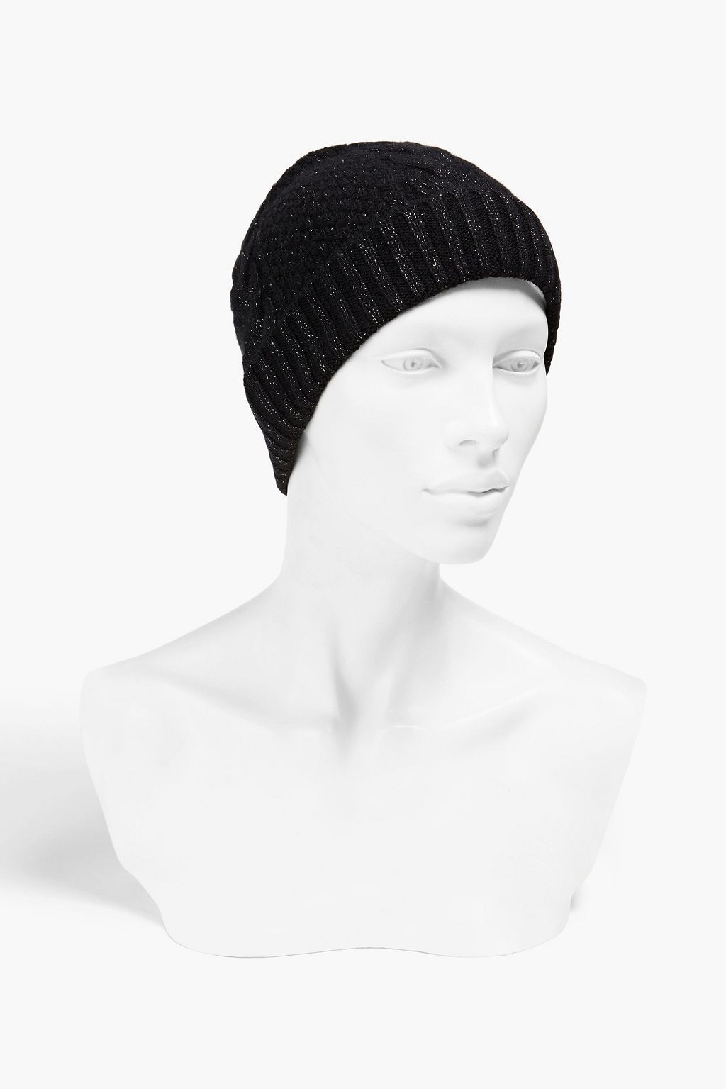 N.PEAL Metallic cashmere-blend beanie