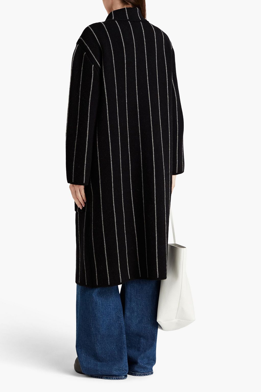JOSEPH Pinstriped jacquard-knit wool coat