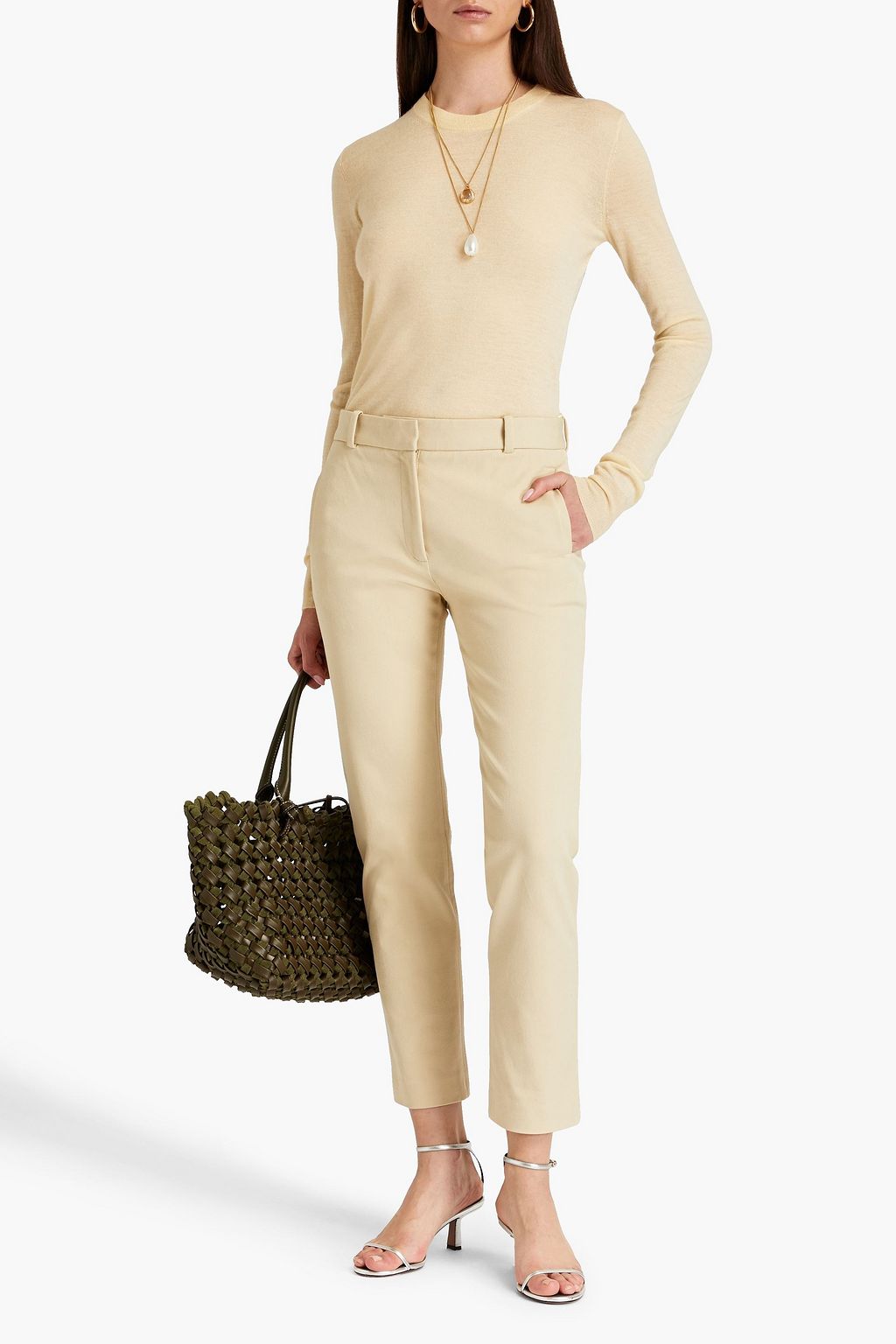 JOSEPH New Eliston cropped gabardine slim-leg pants