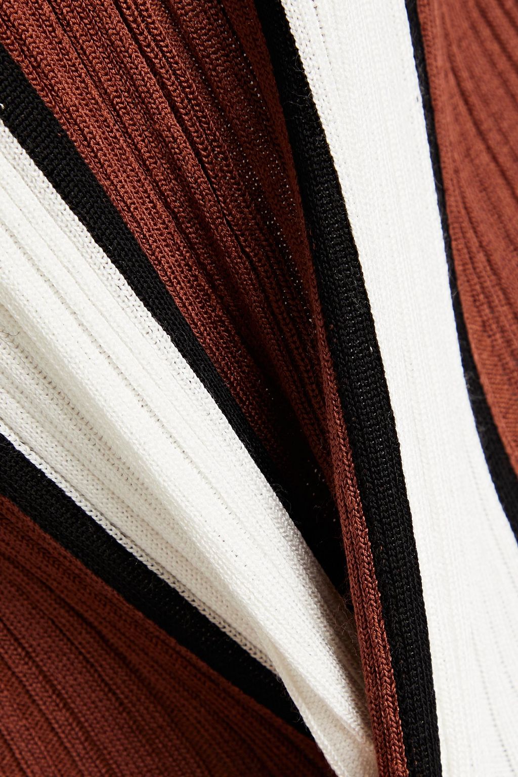 JOSEPH Satiny striped ribbed-knit tank