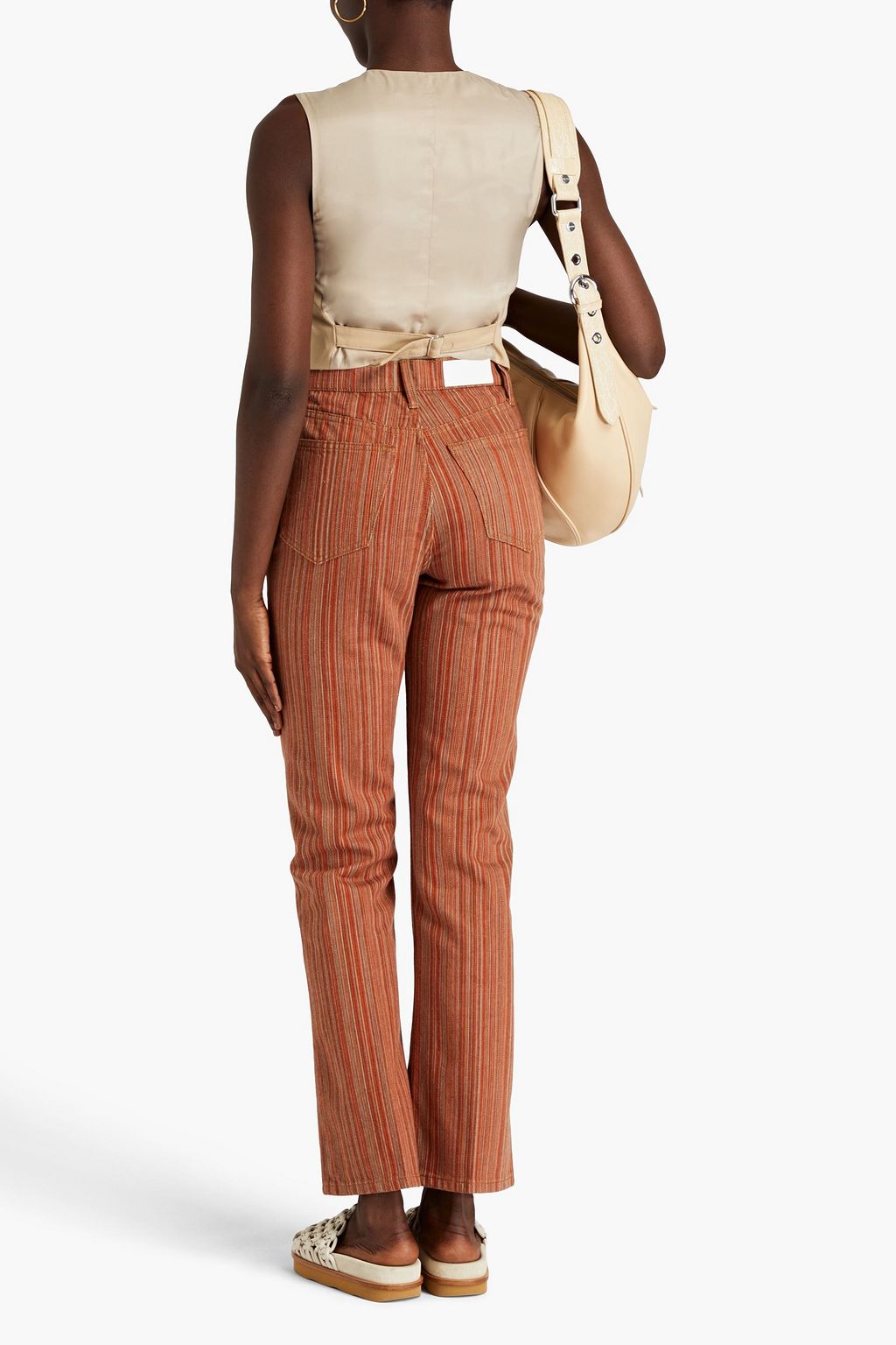 RE/DONE 70s striped high-rise bootcut jeans