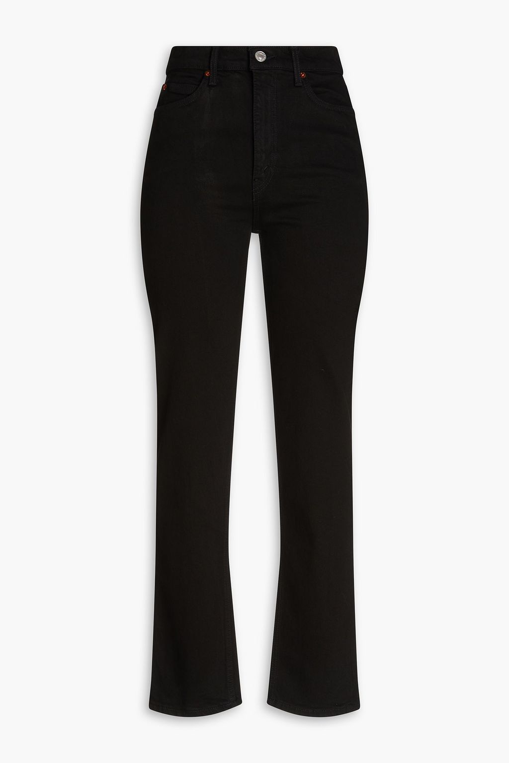 70s high-rise straight jeans in black - Re Done