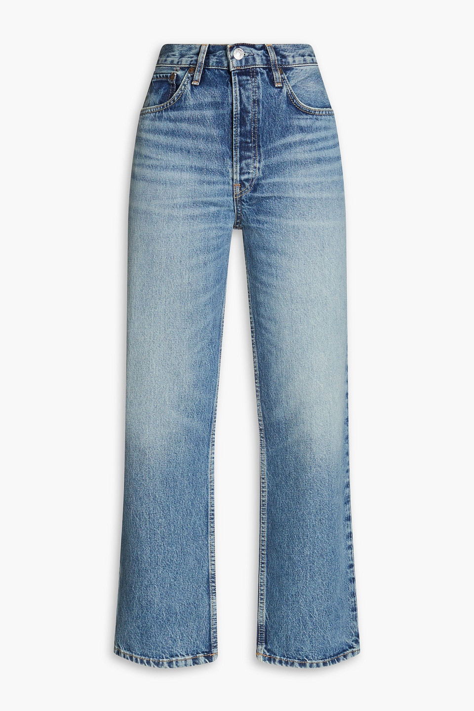 Re/done 90s Hoch Sitzende Jeans Mit Geradem Bein In Mid Denim