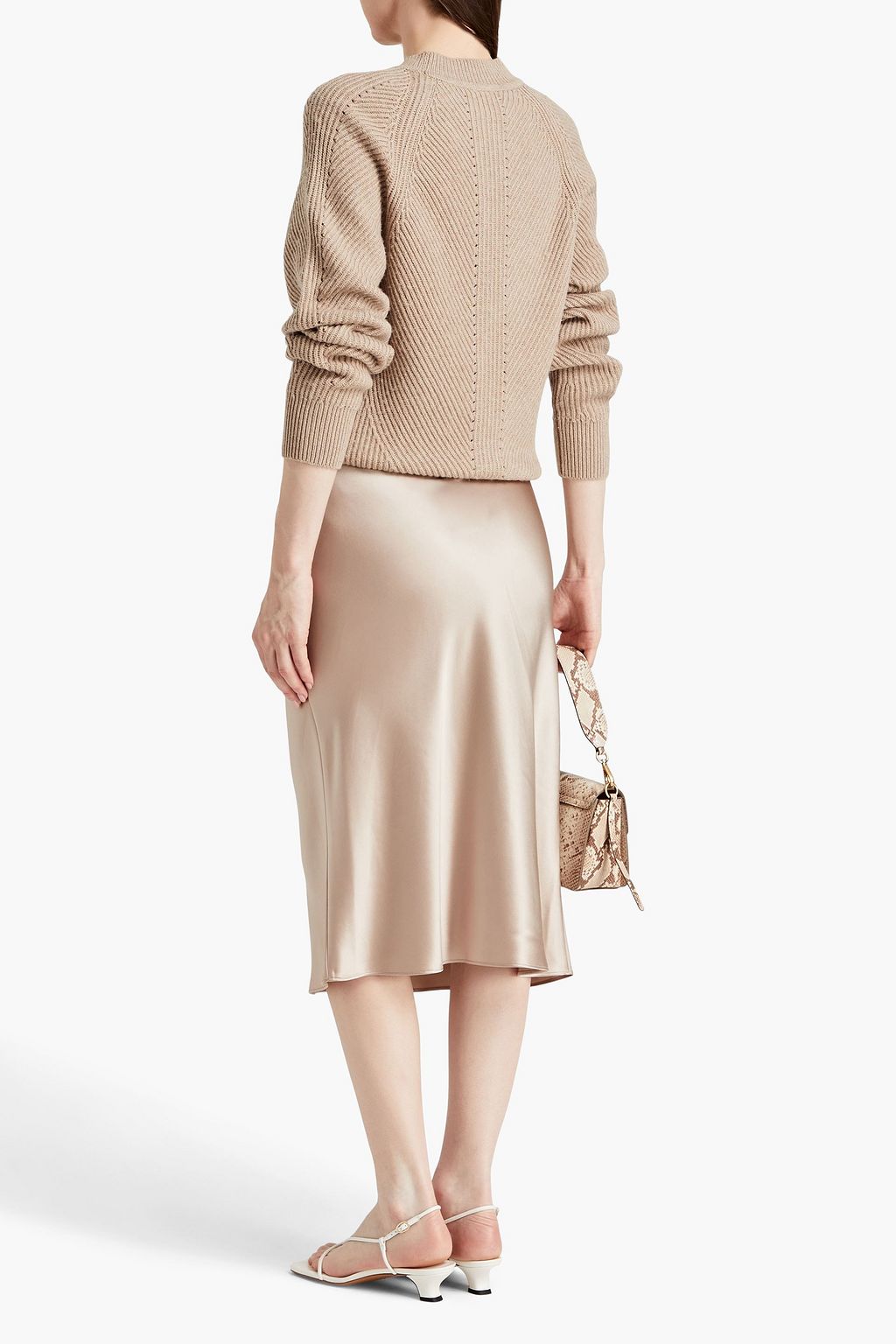 JOSEPH Ribbed cotton, wool and cashmere-blend sweater