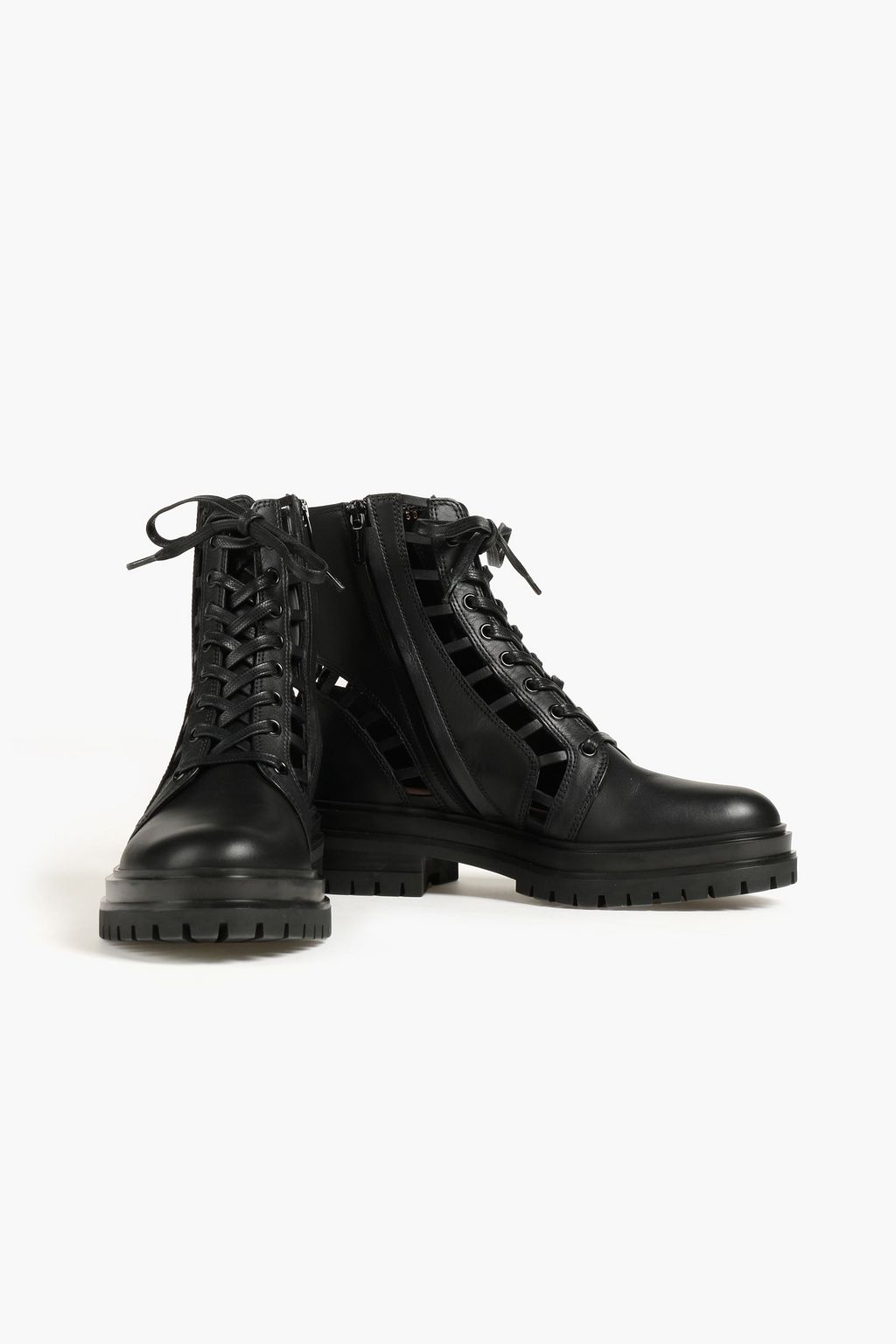 GIANVITO ROSSI Halsey cutout leather combat boots