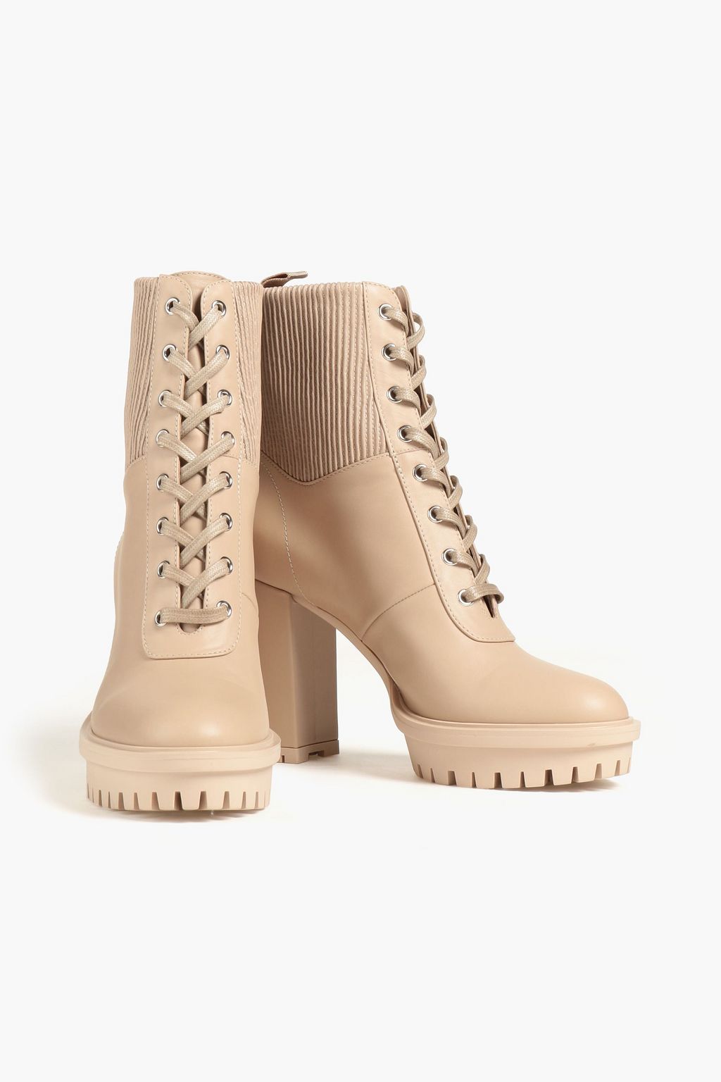 GIANVITO ROSSI Halsey cutout leather combat boots