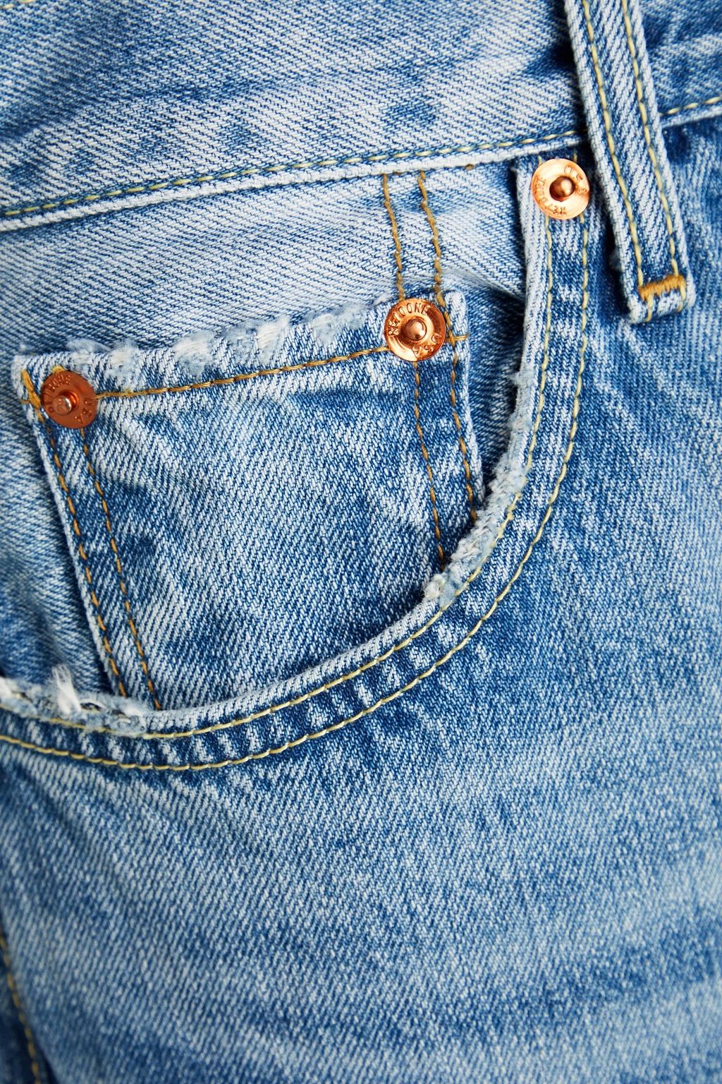 RE/DONE Distressed high-rise tapered jeans
