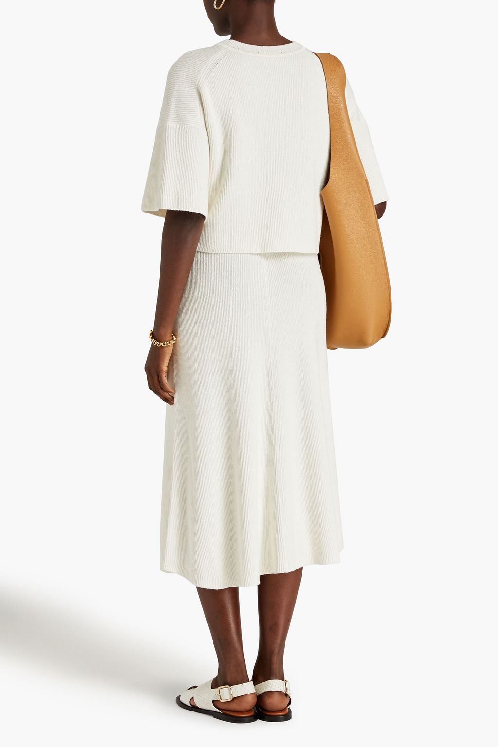 JOSEPH Cropped ribbed linen-blend sweater