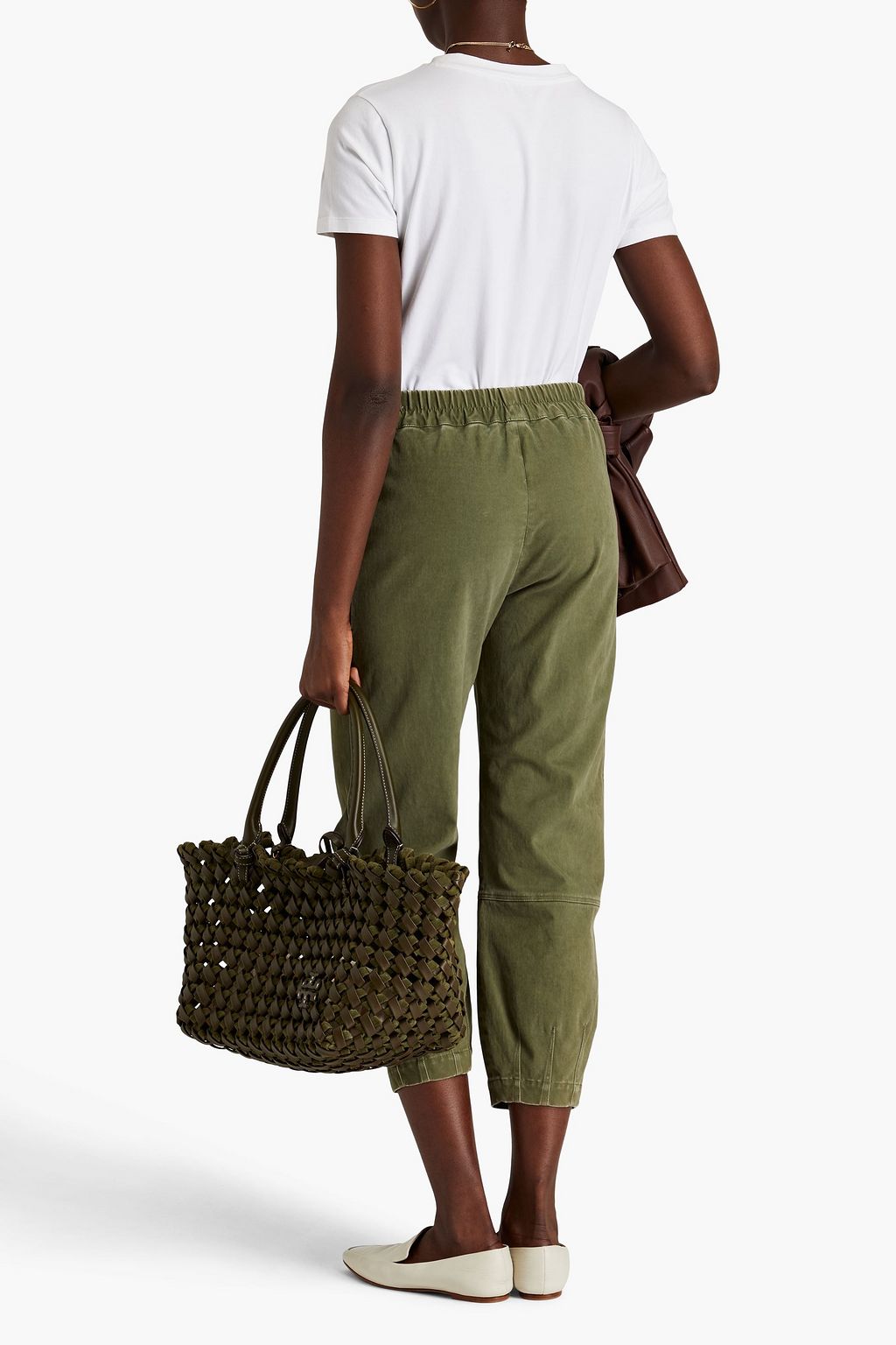 GENTRYPORTOFINO Salvia cottonblend moleskin tapered pants THE