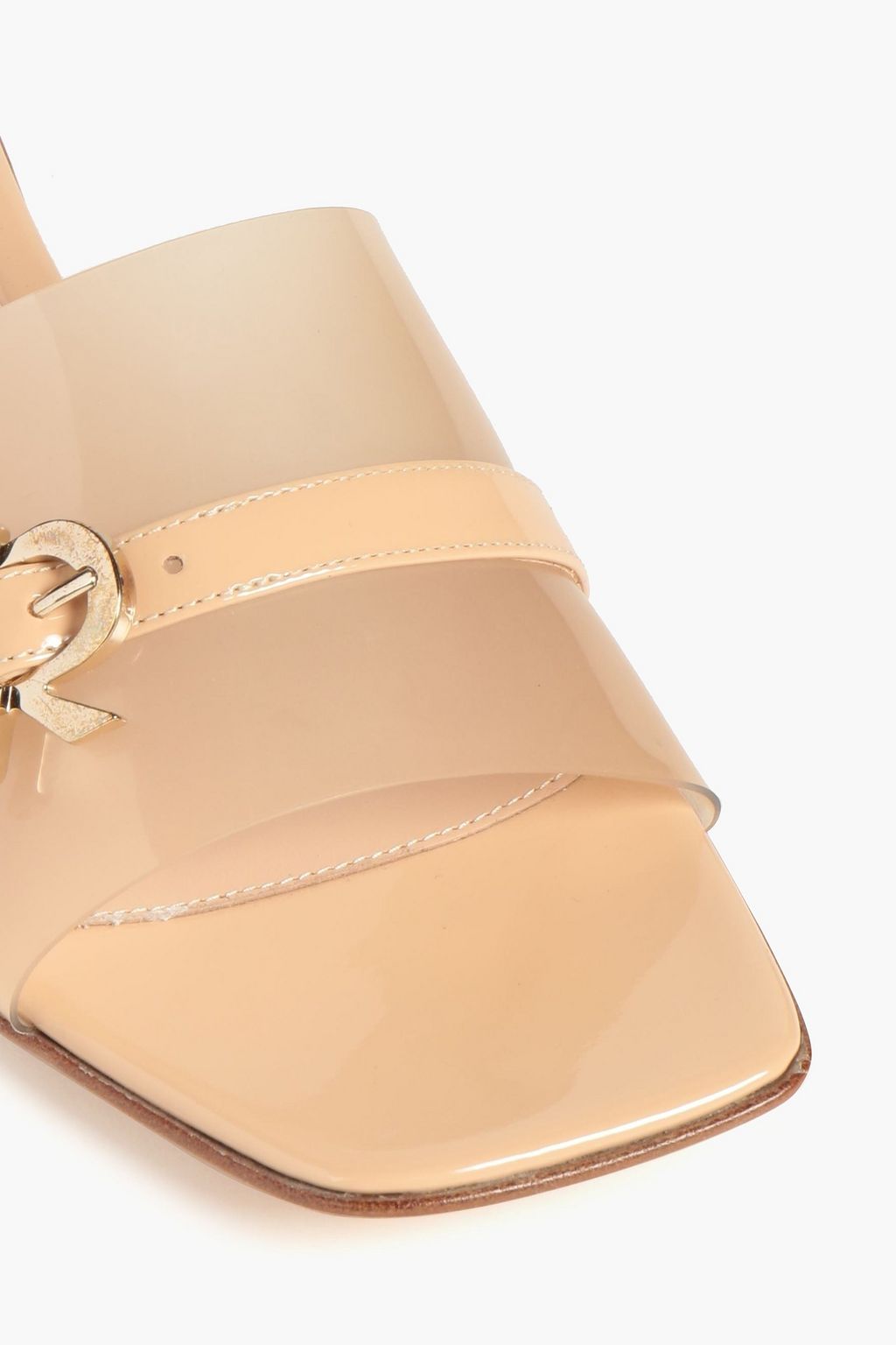 GIANVITO ROSSI Pantoletten aus Lackleder und PVC