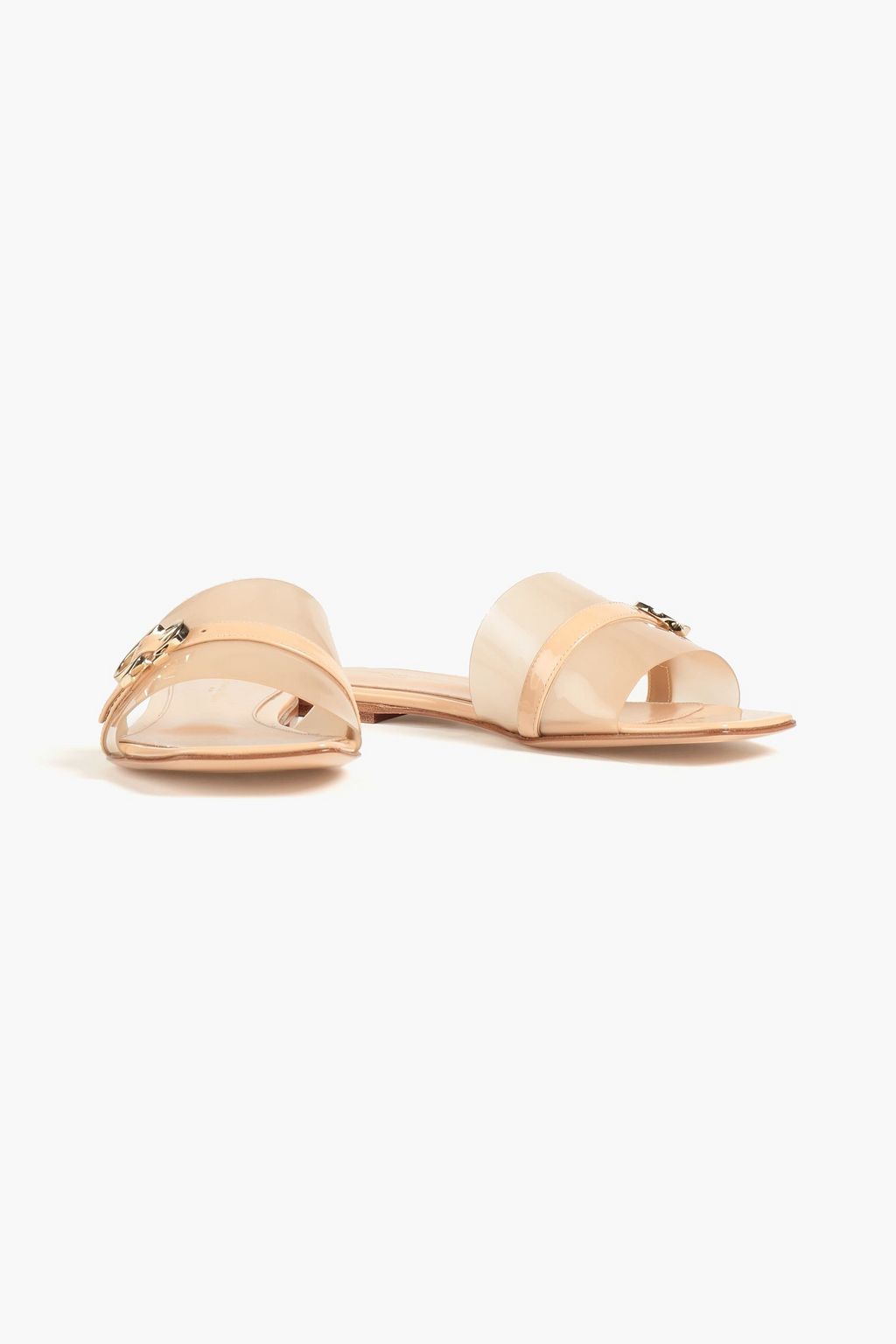 GIANVITO ROSSI Pantoletten aus Lackleder und PVC