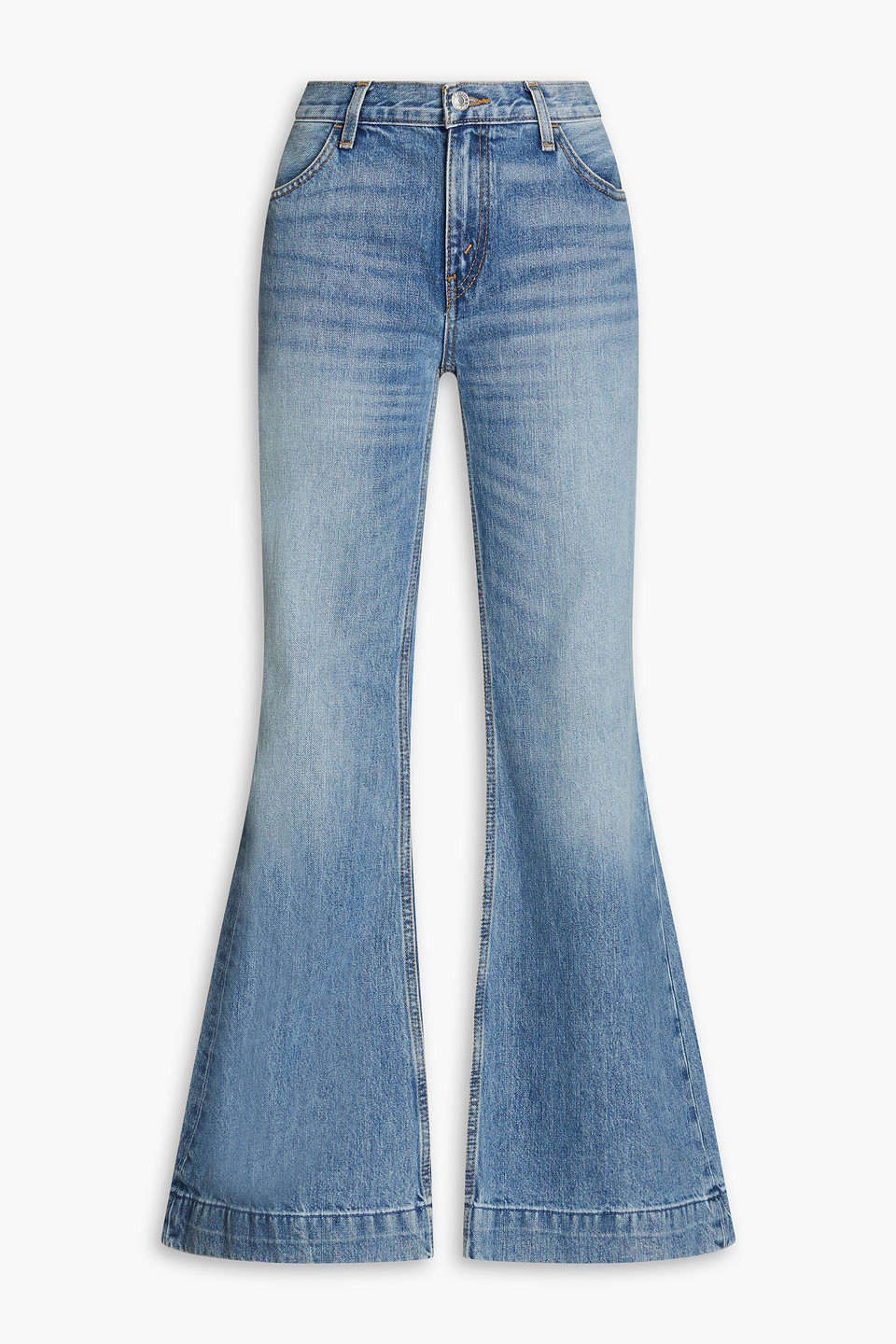 Re/done 70s Low-rise Bell Bottom Jeans In Light Denim