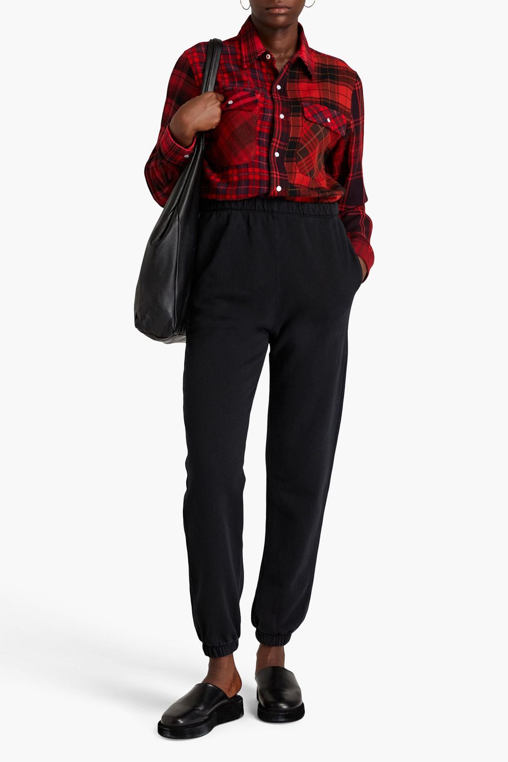 RE/DONE BY HANES French cotton-terry track pants