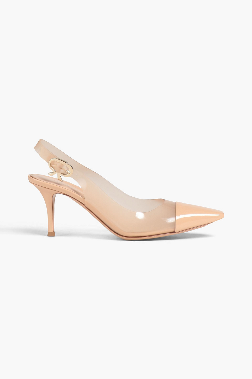 Juliet patent leather and TPU slingback pumps