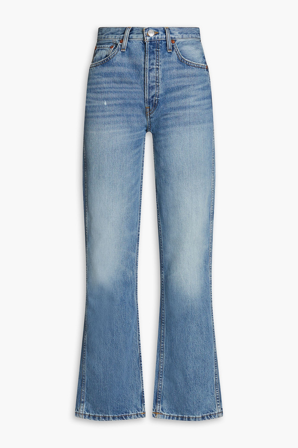 Re/done 90s High-rise Straight-leg Jeans In Mid Denim