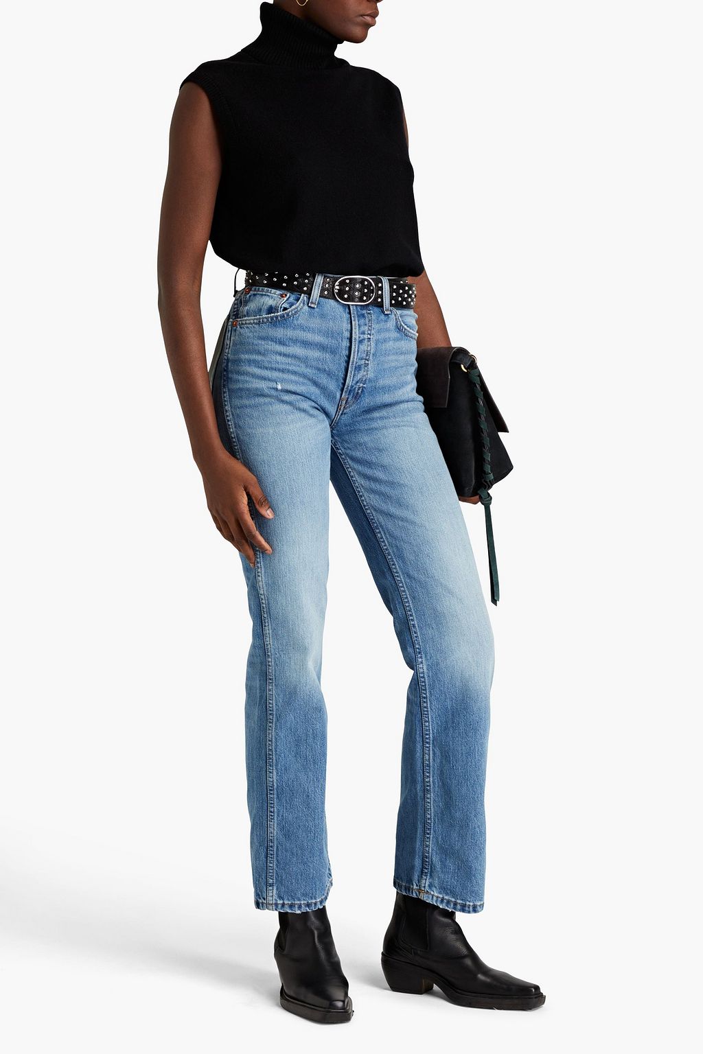 PETER DO Distressed high-rise straight-leg jeans, Sale up to 70% off