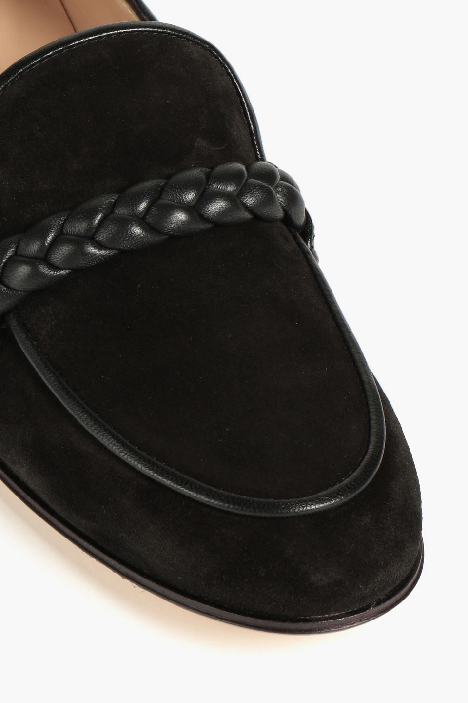 Shop Gianvito Rossi Belem Suede Loafers In Black