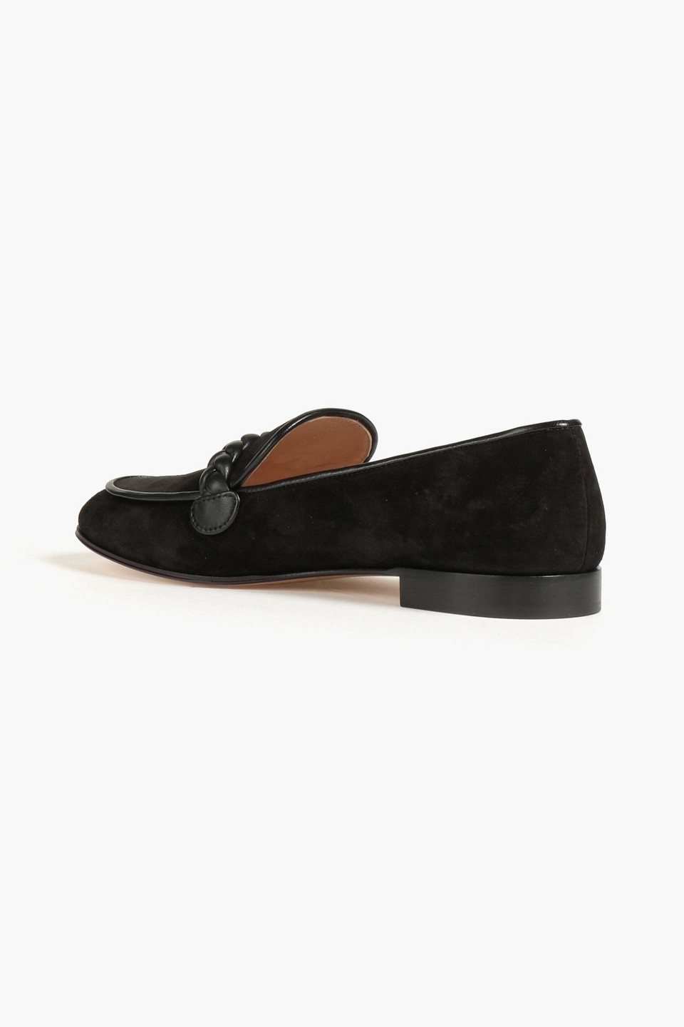 Shop Gianvito Rossi Belem Suede Loafers In Black