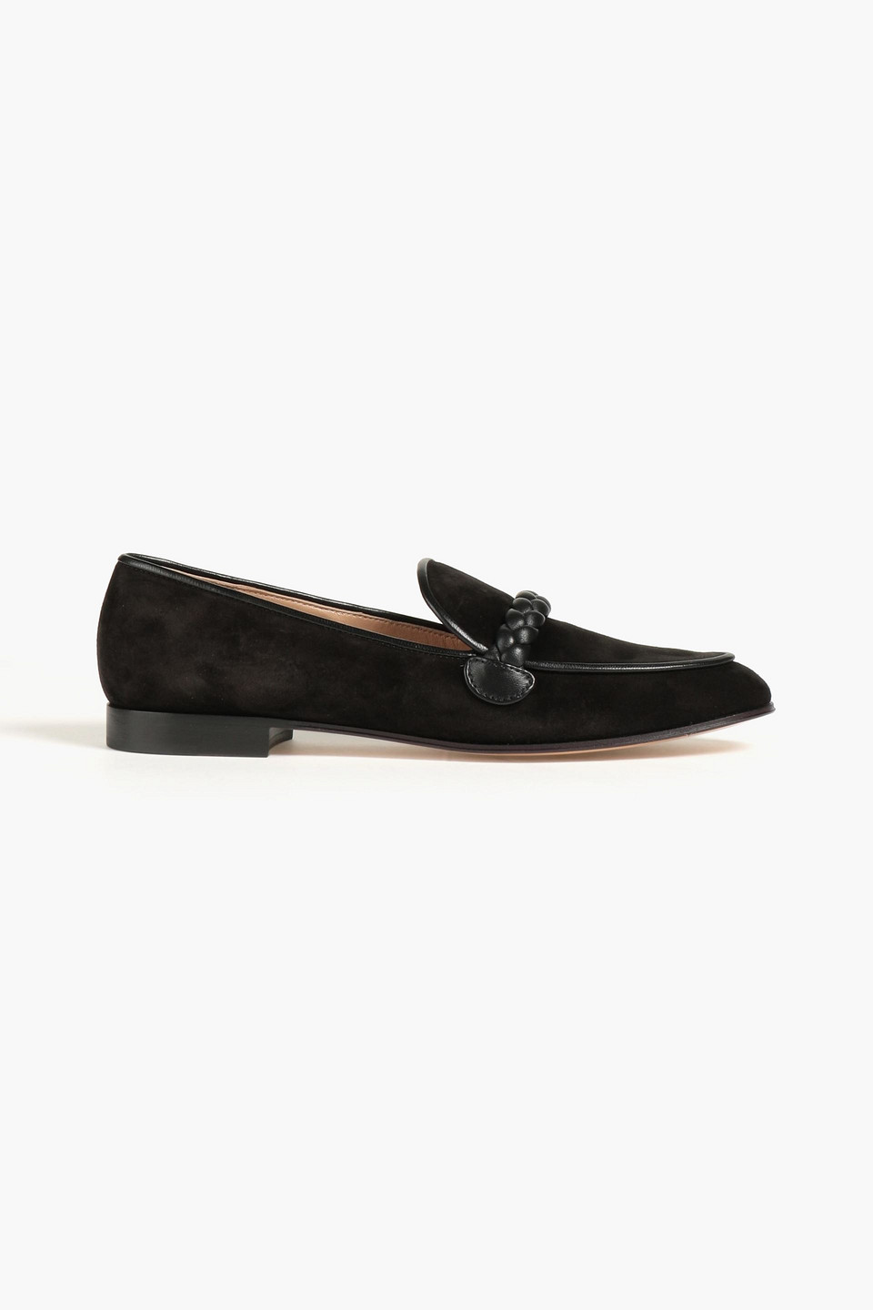 Shop Gianvito Rossi Belem Suede Loafers In Black