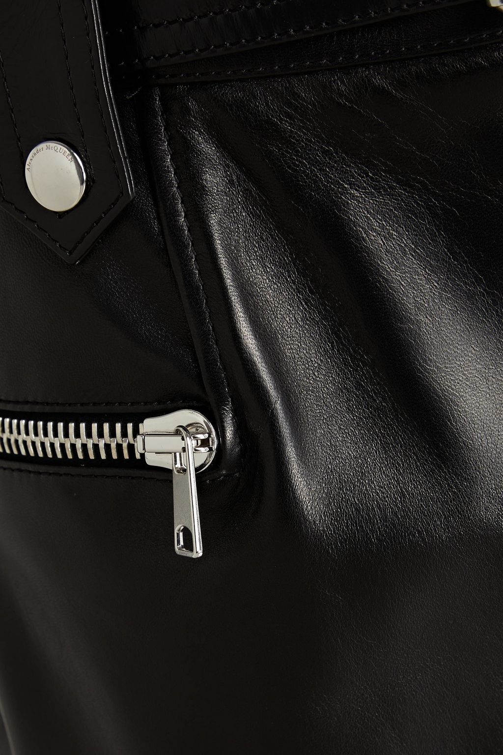 DOLCE&GABBANA Belted leather mini skirt