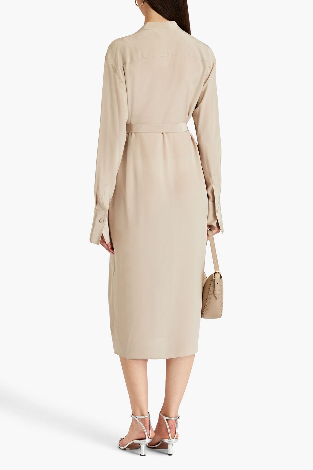 JOSEPH Arlington silk crepe de chine midi shirt dress